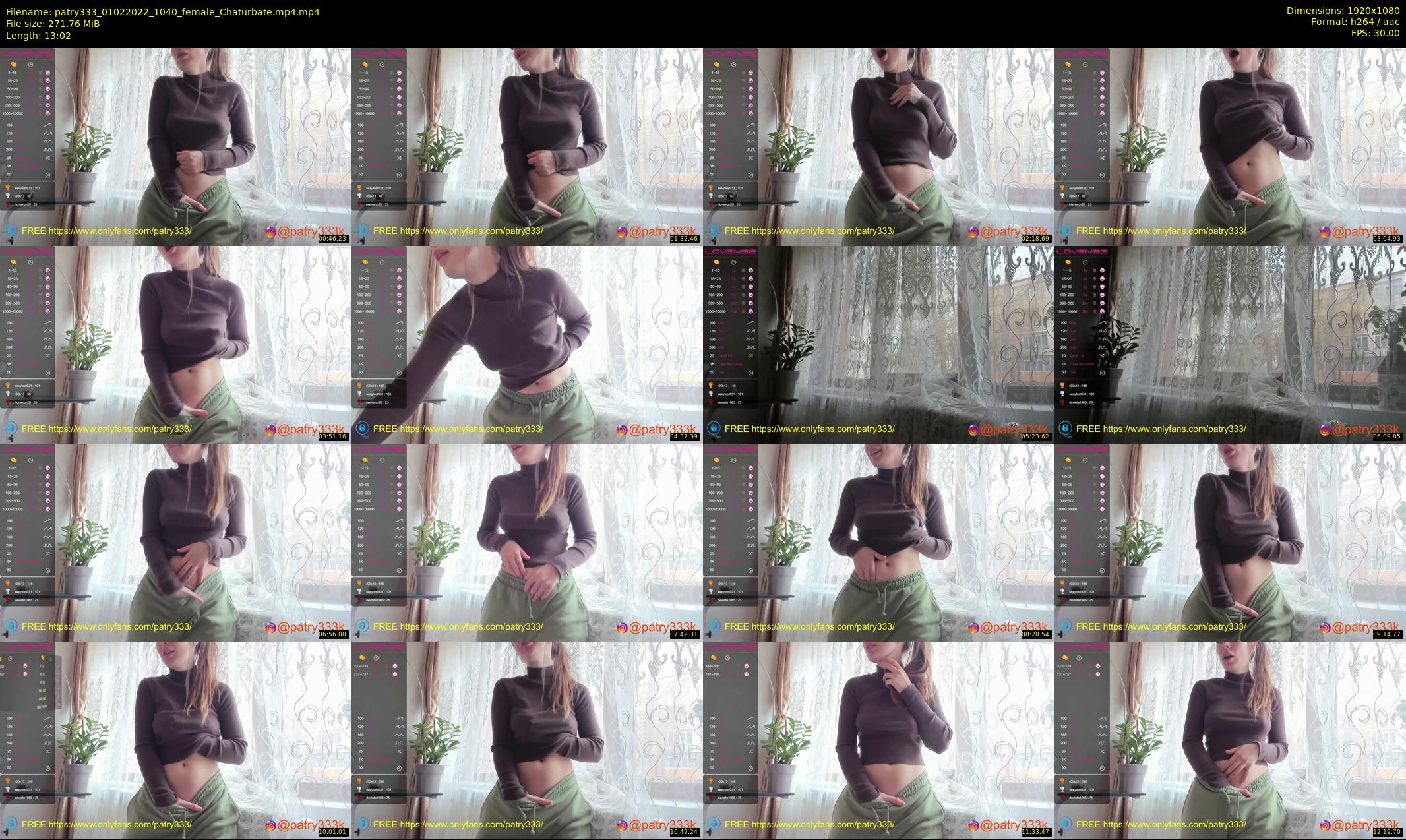 patry333 — 14 minute Chaturbate female cam show recording, 1080p, Feb 1, 2022