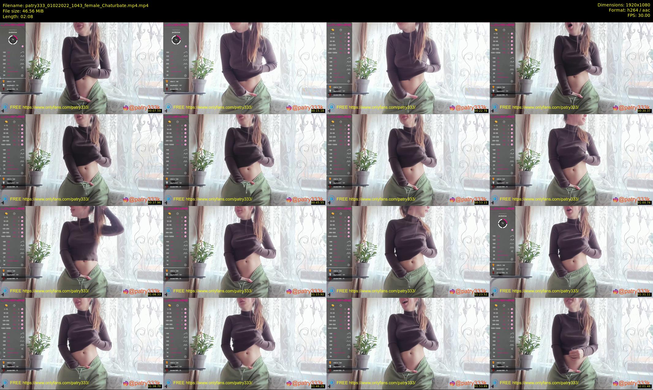 patry333 — 3 minute Chaturbate female cam show recording, 1080p, Feb 1, 2022