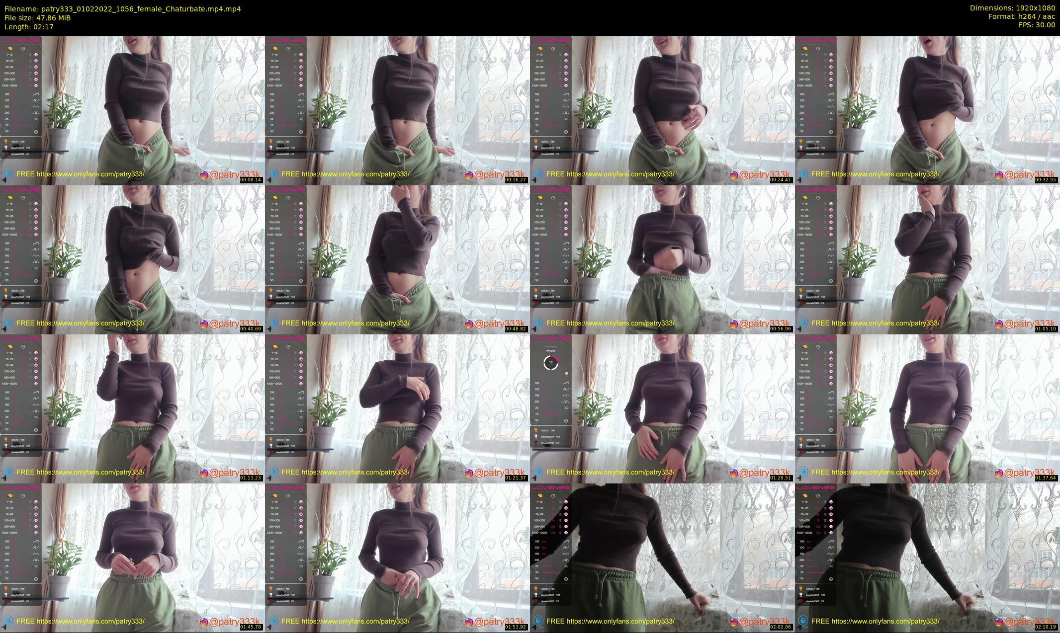 patry333 — 3 minute Chaturbate female cam show recording, 1080p, Feb 1, 2022