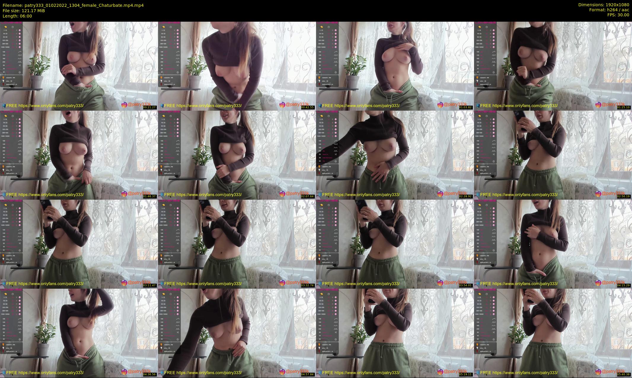 patry333 — 6 minute Chaturbate female cam show recording, 1080p, Feb 1, 2022
