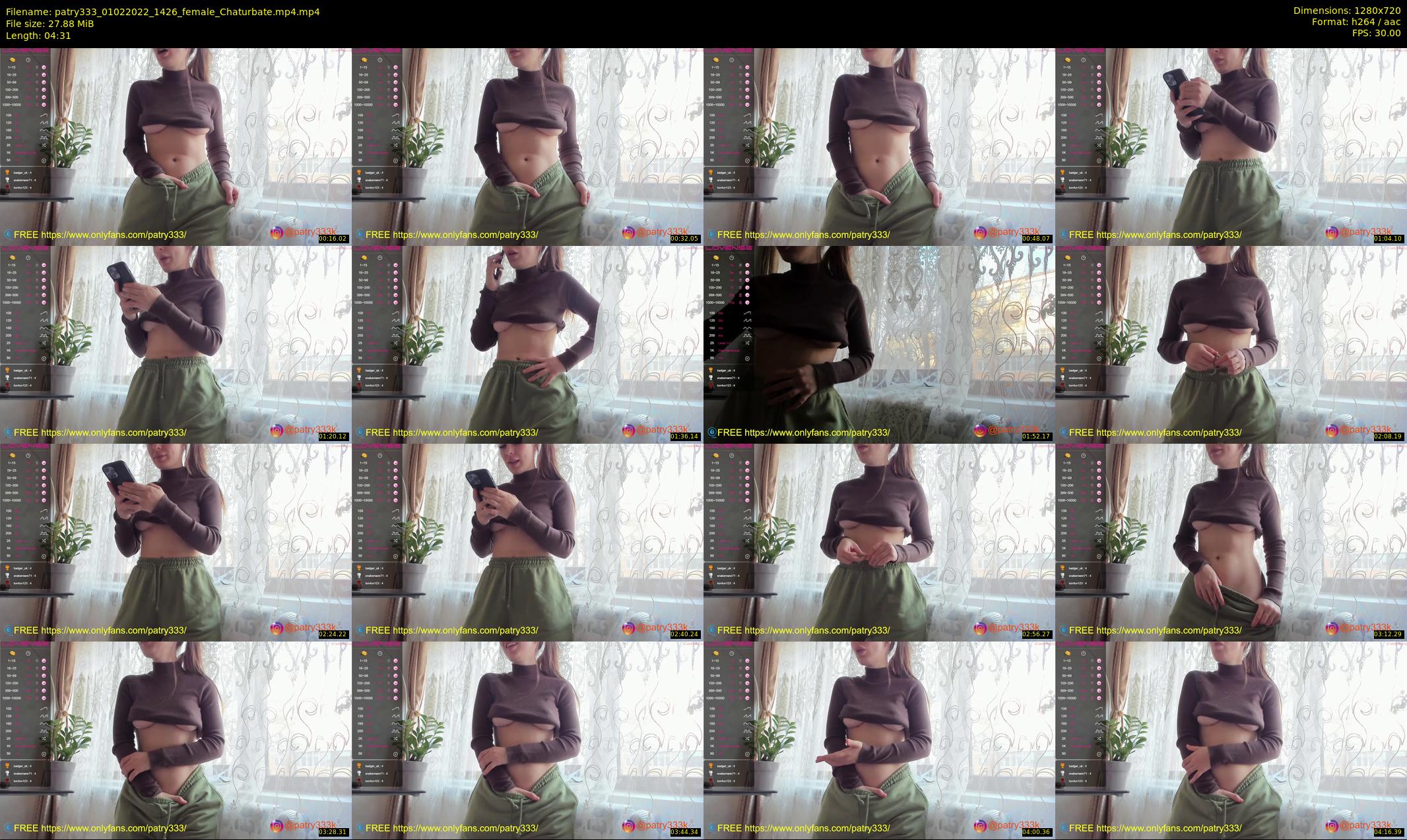 patry333 — 5 minute Chaturbate female cam show recording, 720p, Feb 1, 2022