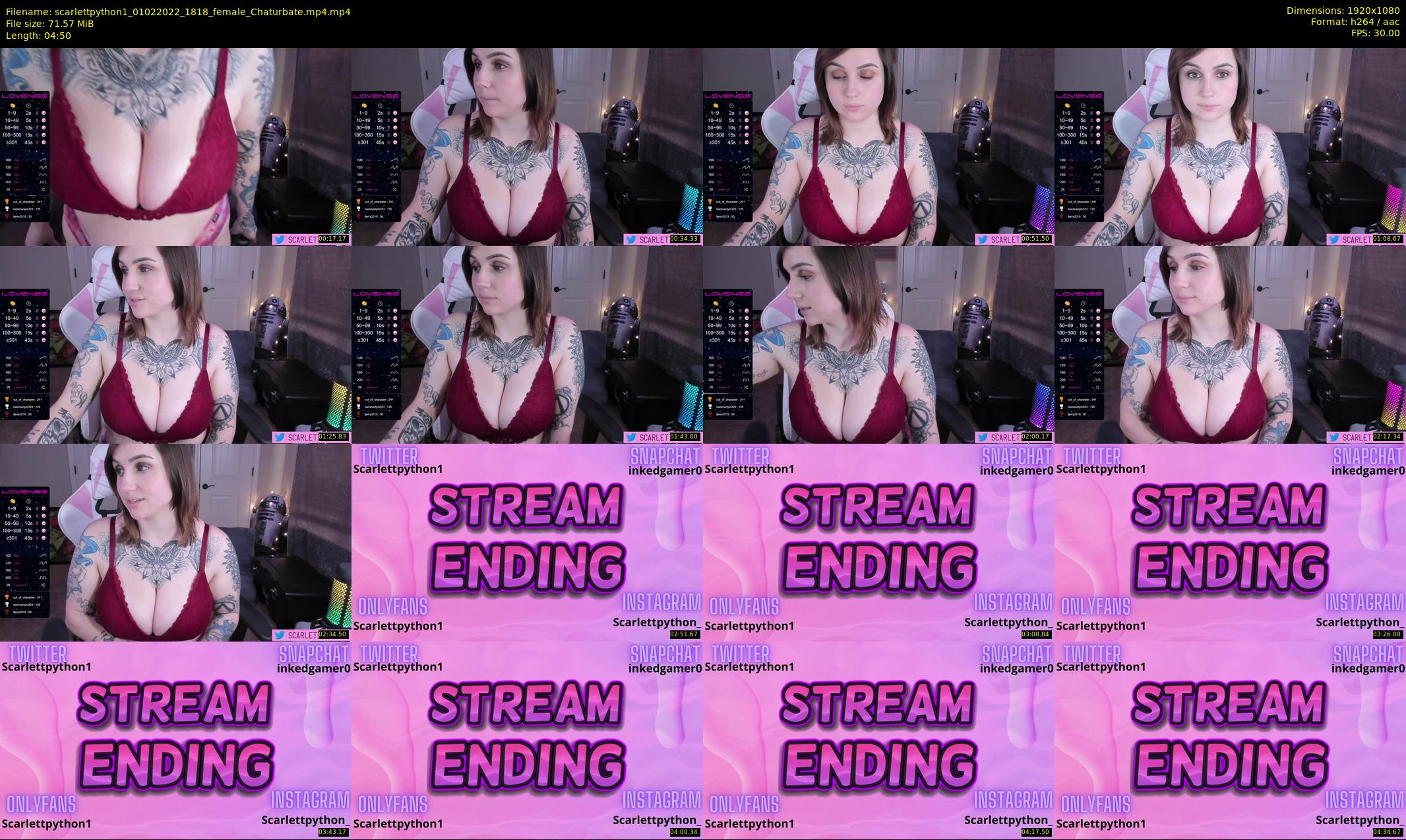 scarlettpython1 — 5 minute Chaturbate female cam show recording, 1080p, Feb 1, 2022