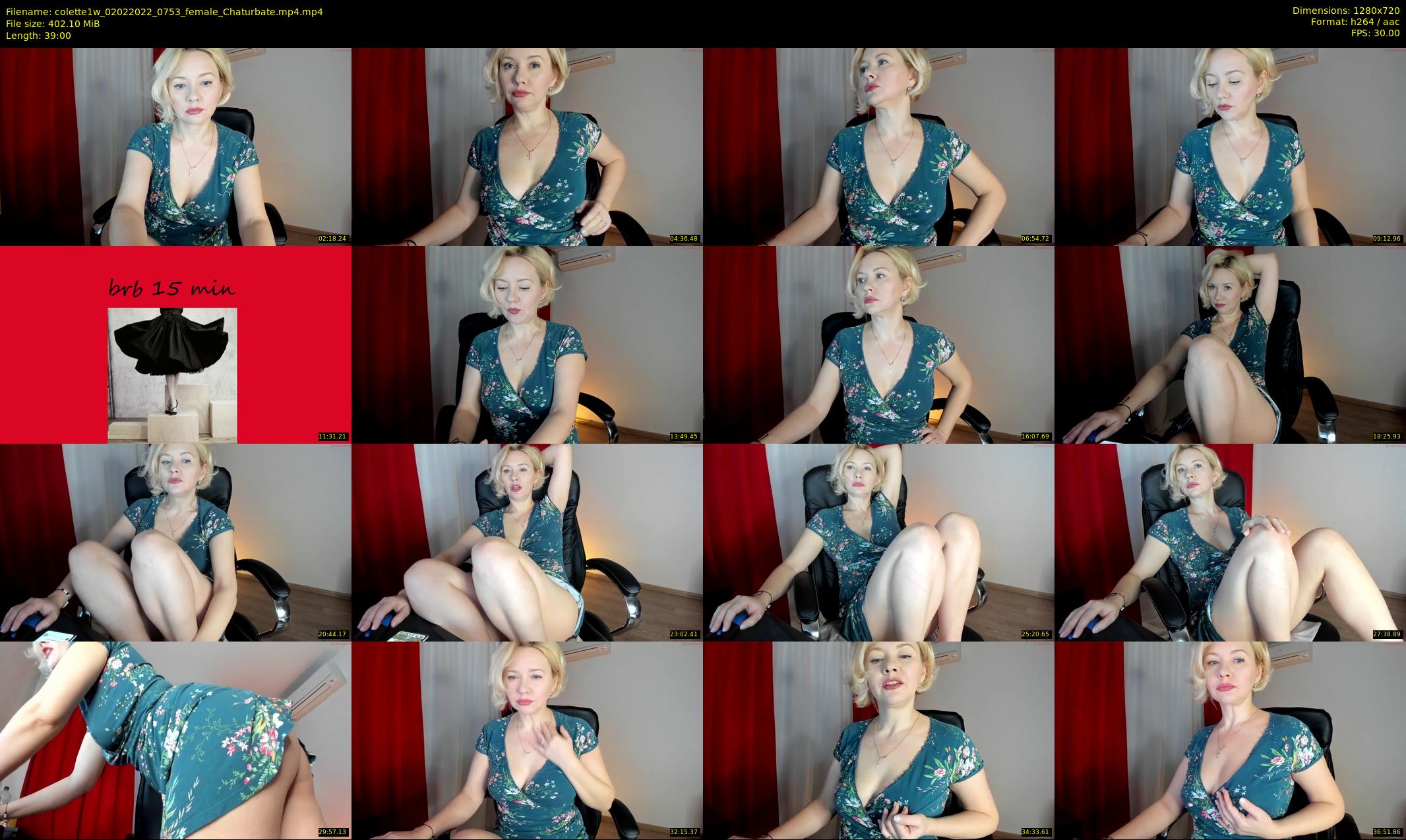 colette1w — 39 minute Chaturbate female cam show recording, 720p, Feb 2, 2022