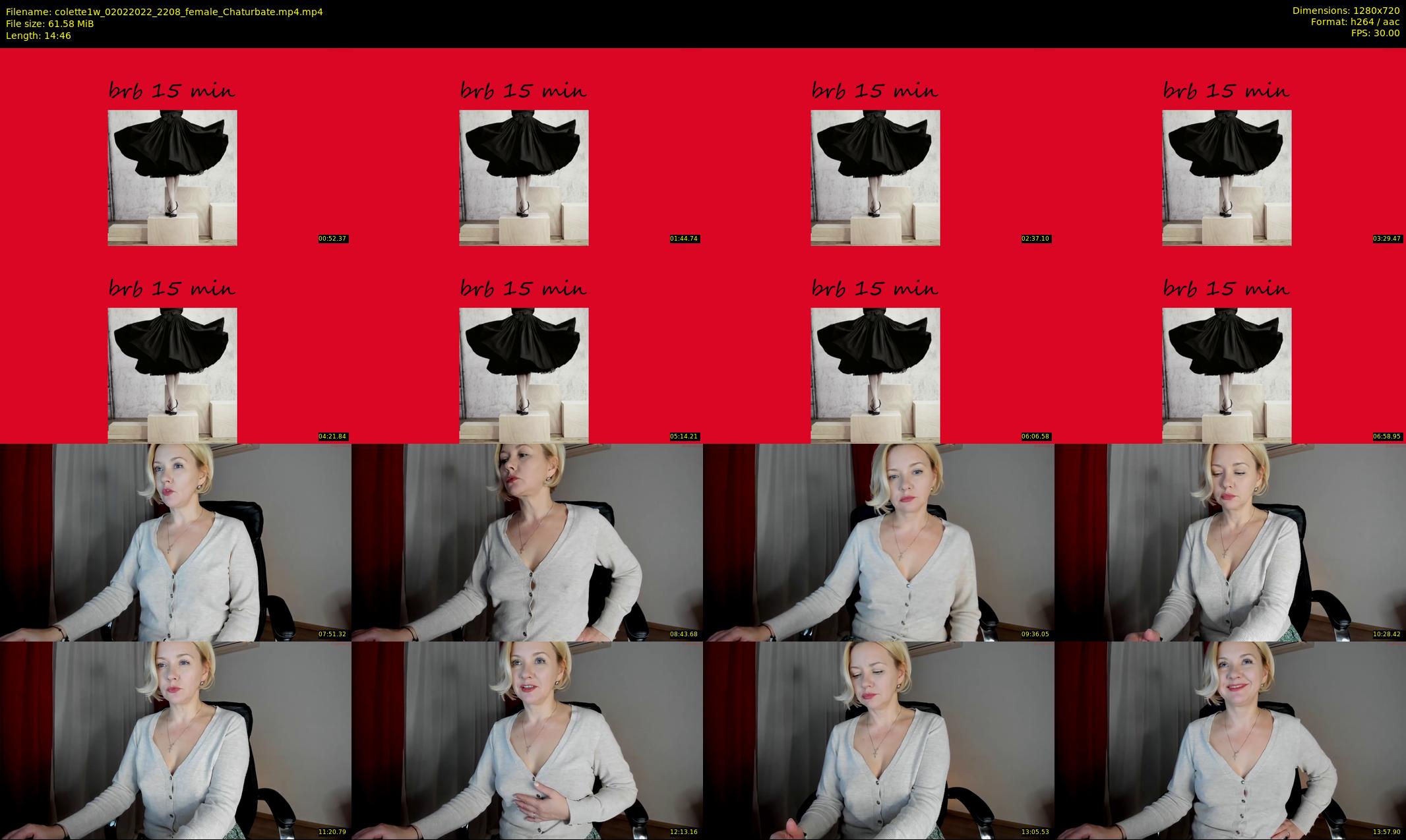 colette1w — 15 minute Chaturbate female cam show recording, 720p, Feb 2, 2022