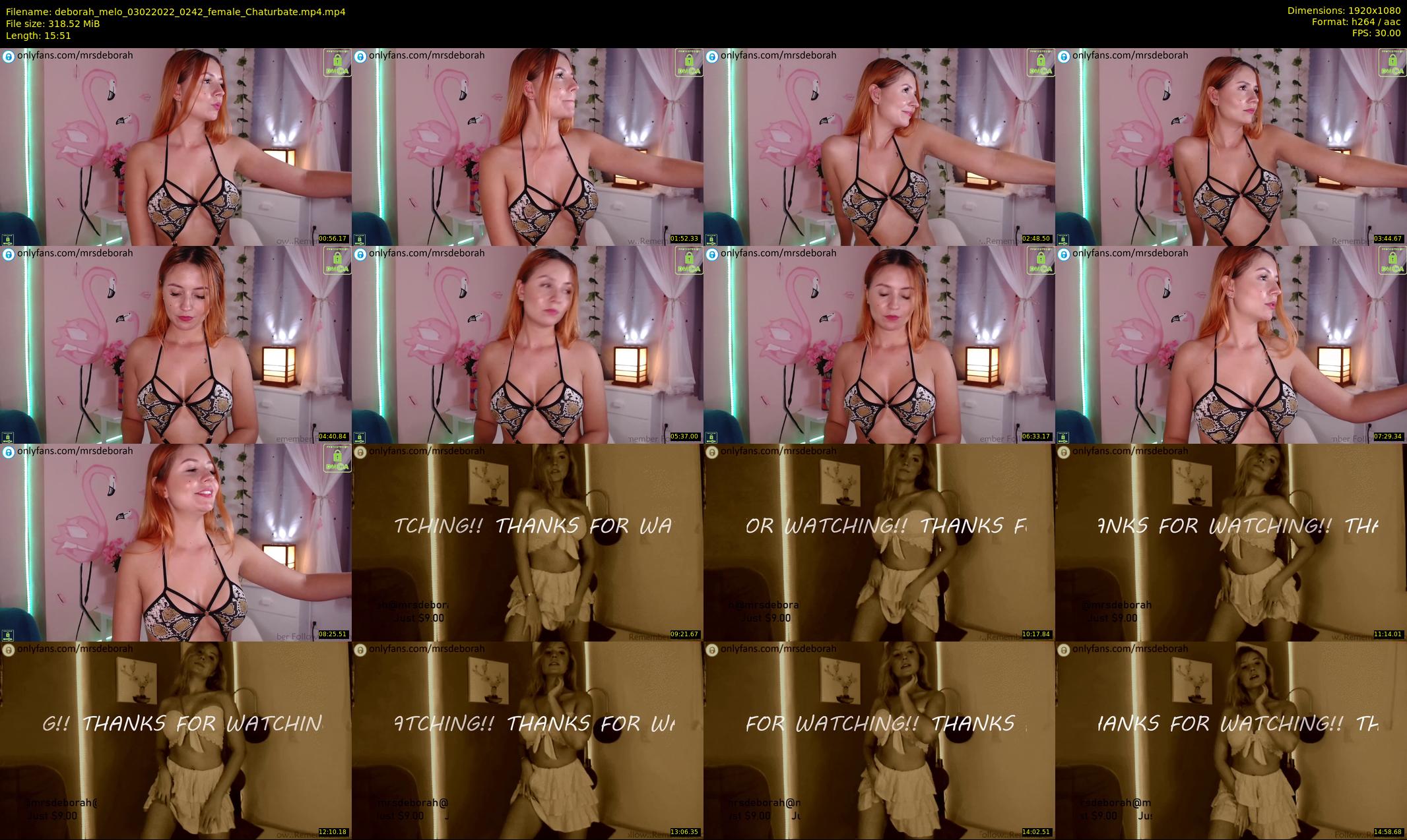 deborah_melo — 16 minute Chaturbate female cam show recording, 1080p, Feb 3, 2022