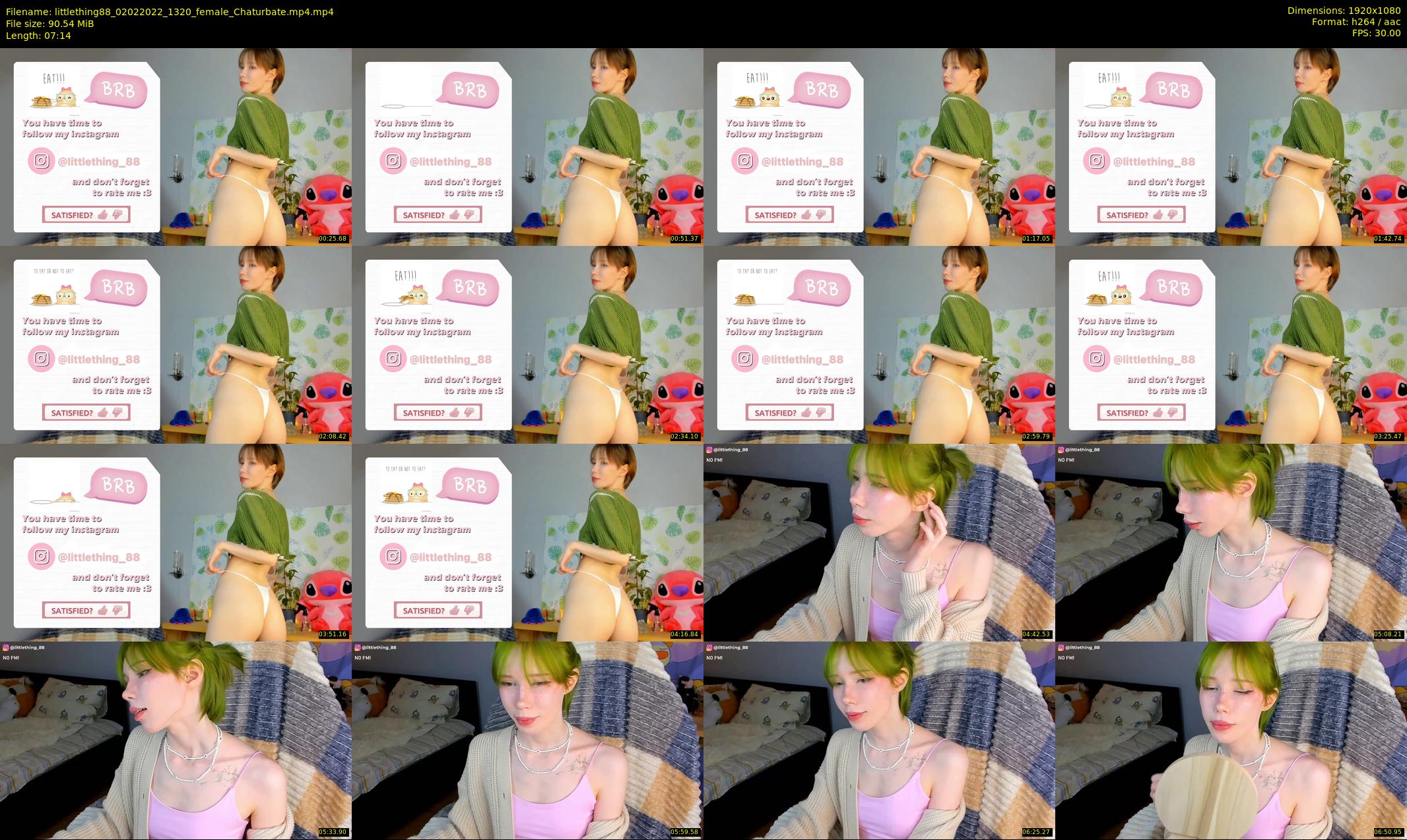 littlething88 — 8 minute Chaturbate female cam show recording, 1080p, Feb 2, 2022