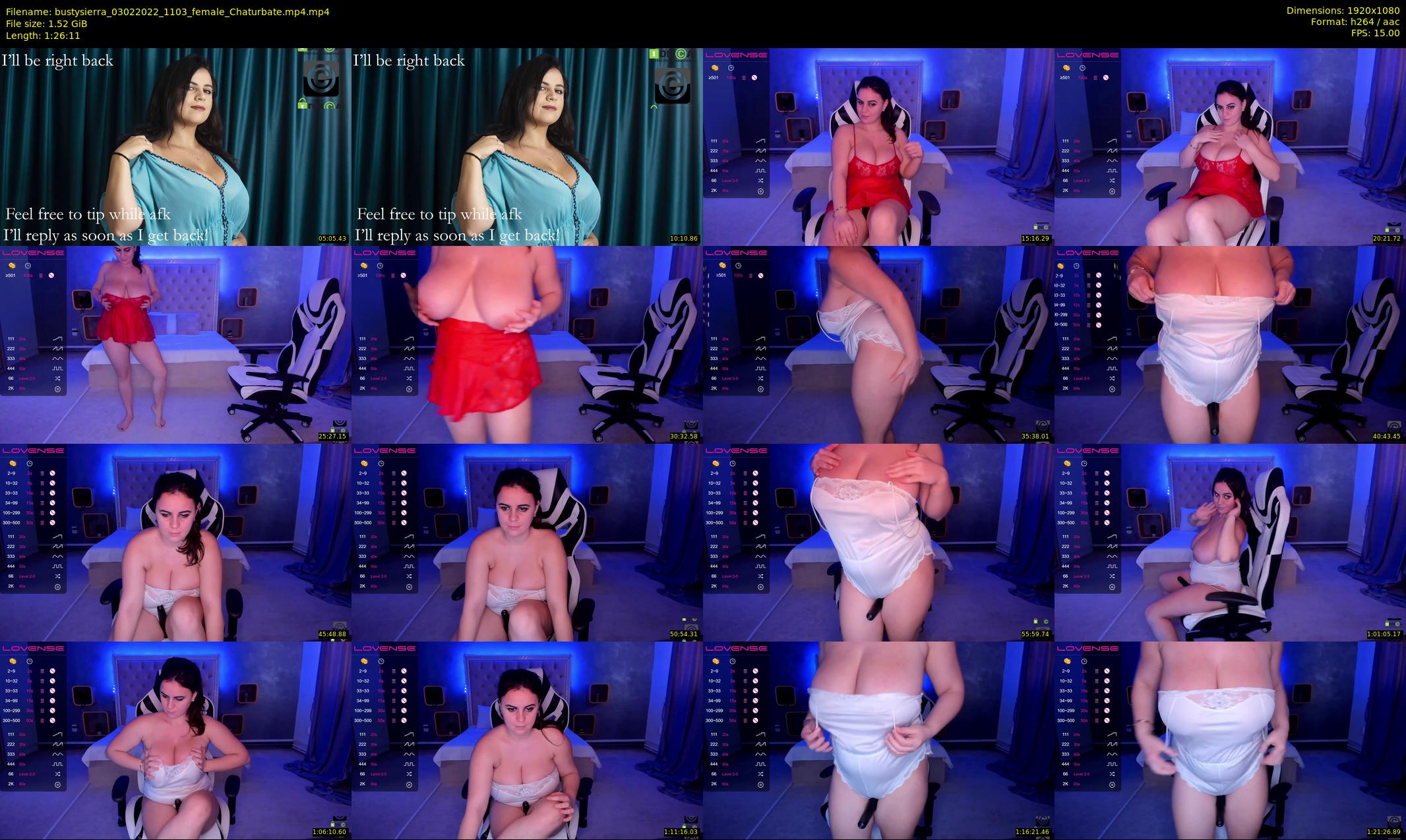 bustysierra — 87 minute Chaturbate female cam show recording, 1080p, Feb 3, 2022
