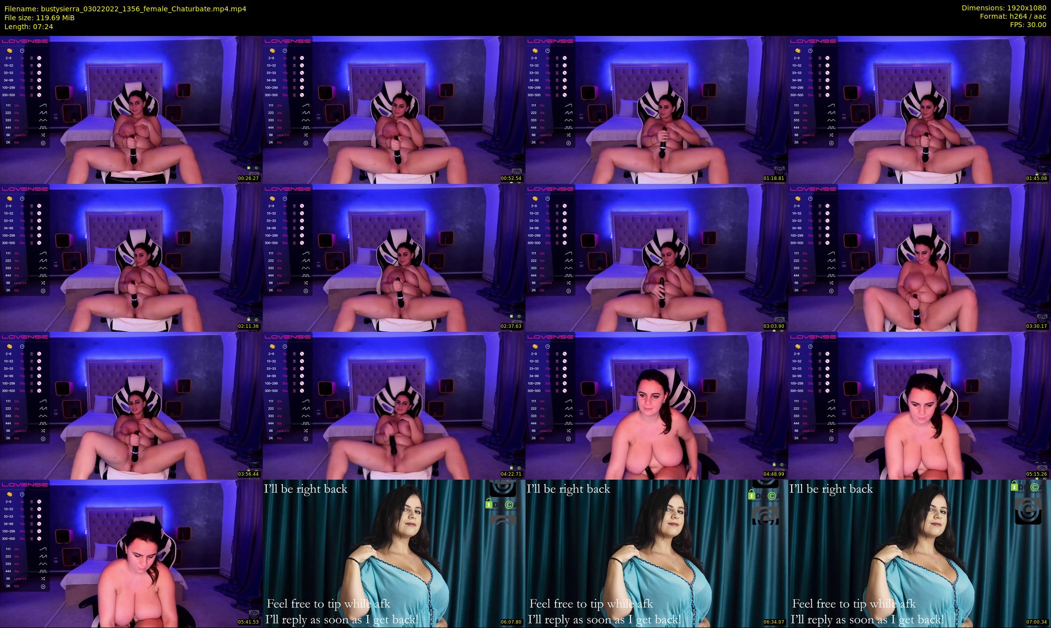 bustysierra — 8 minute Chaturbate female cam show recording, 1080p, Feb 3, 2022