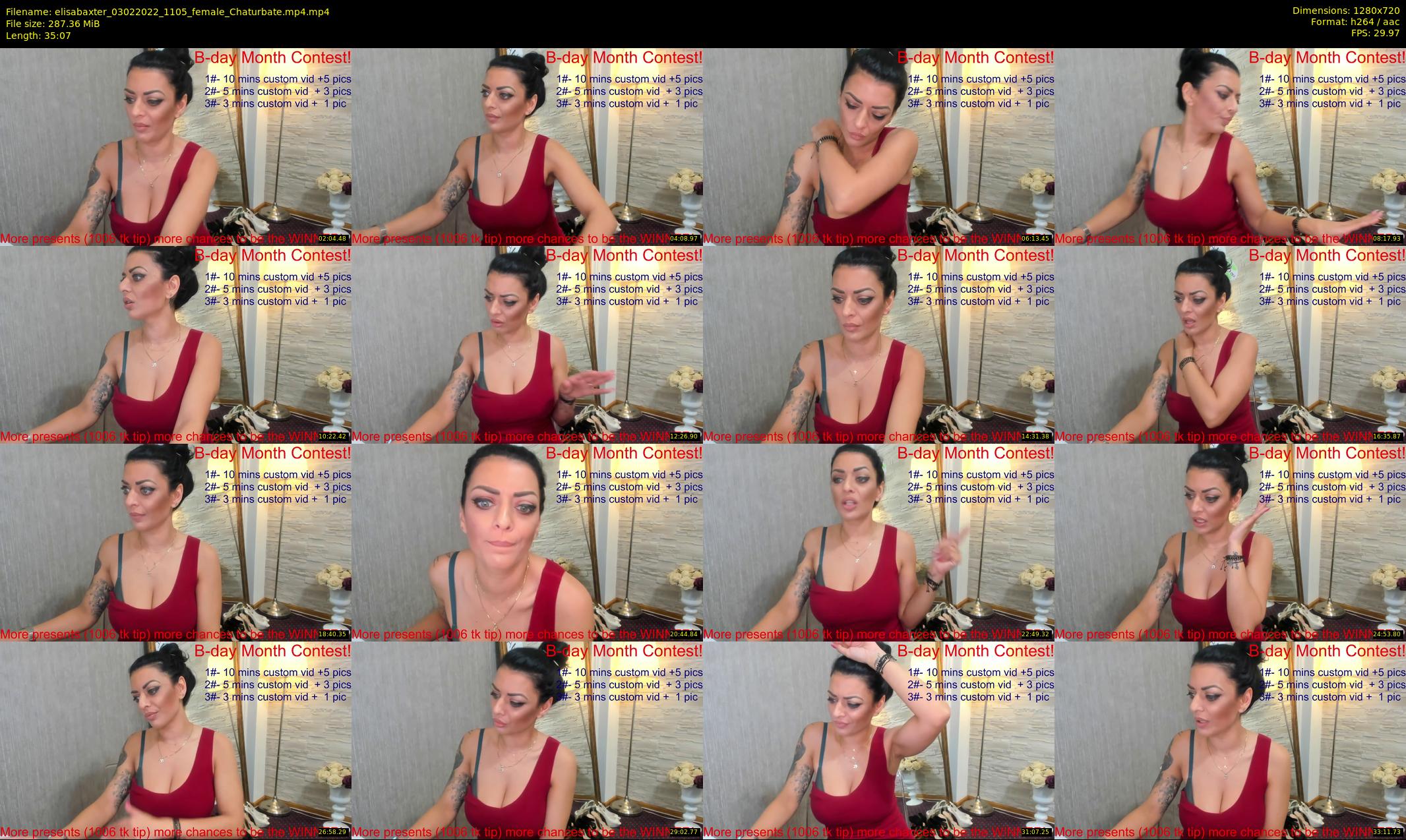 elisabaxter — 36 minute Chaturbate female cam show recording, 720p, Feb 3, 2022