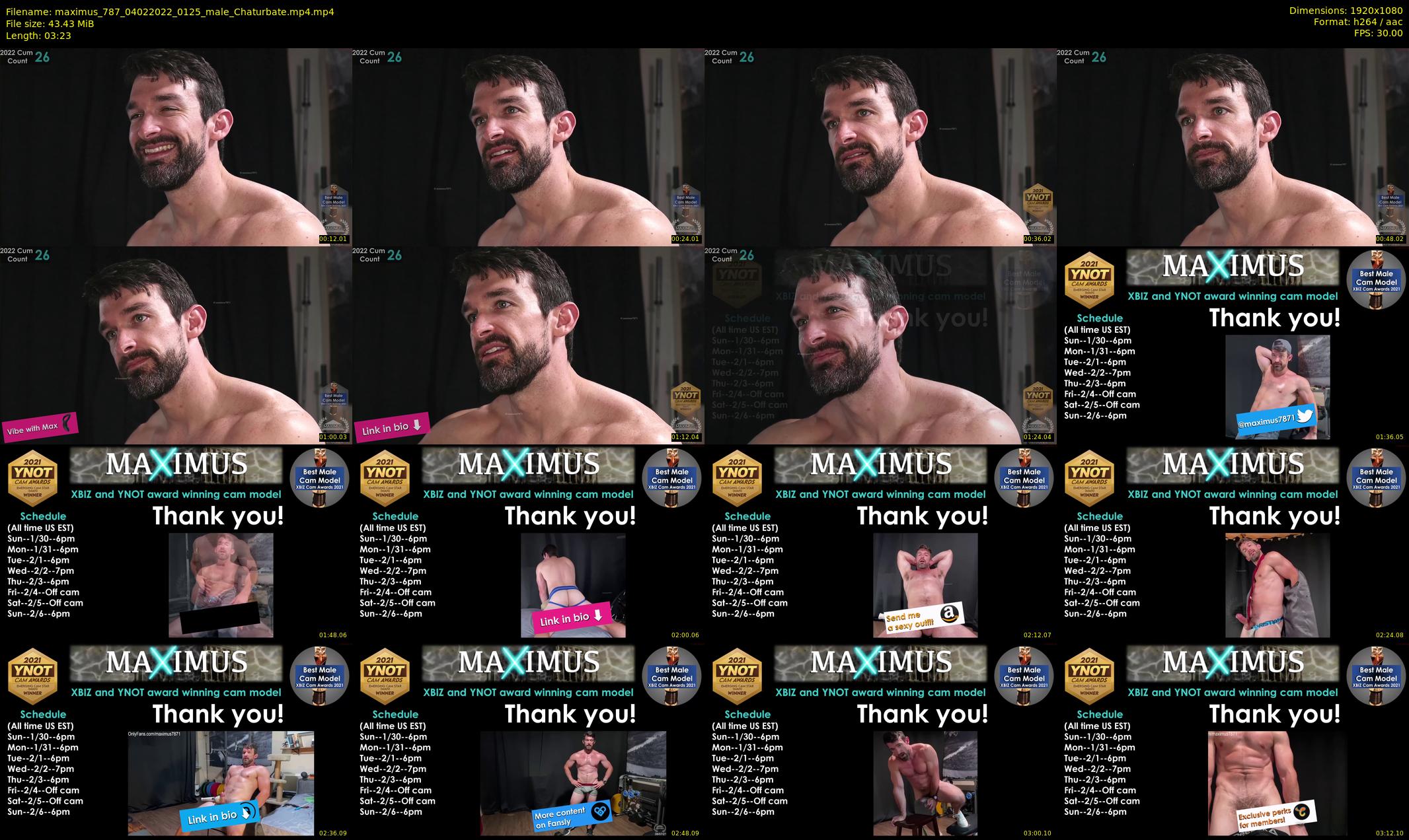 maximus_787 — 4 minute Chaturbate male cam show recording, 1080p, Feb 4, 2022