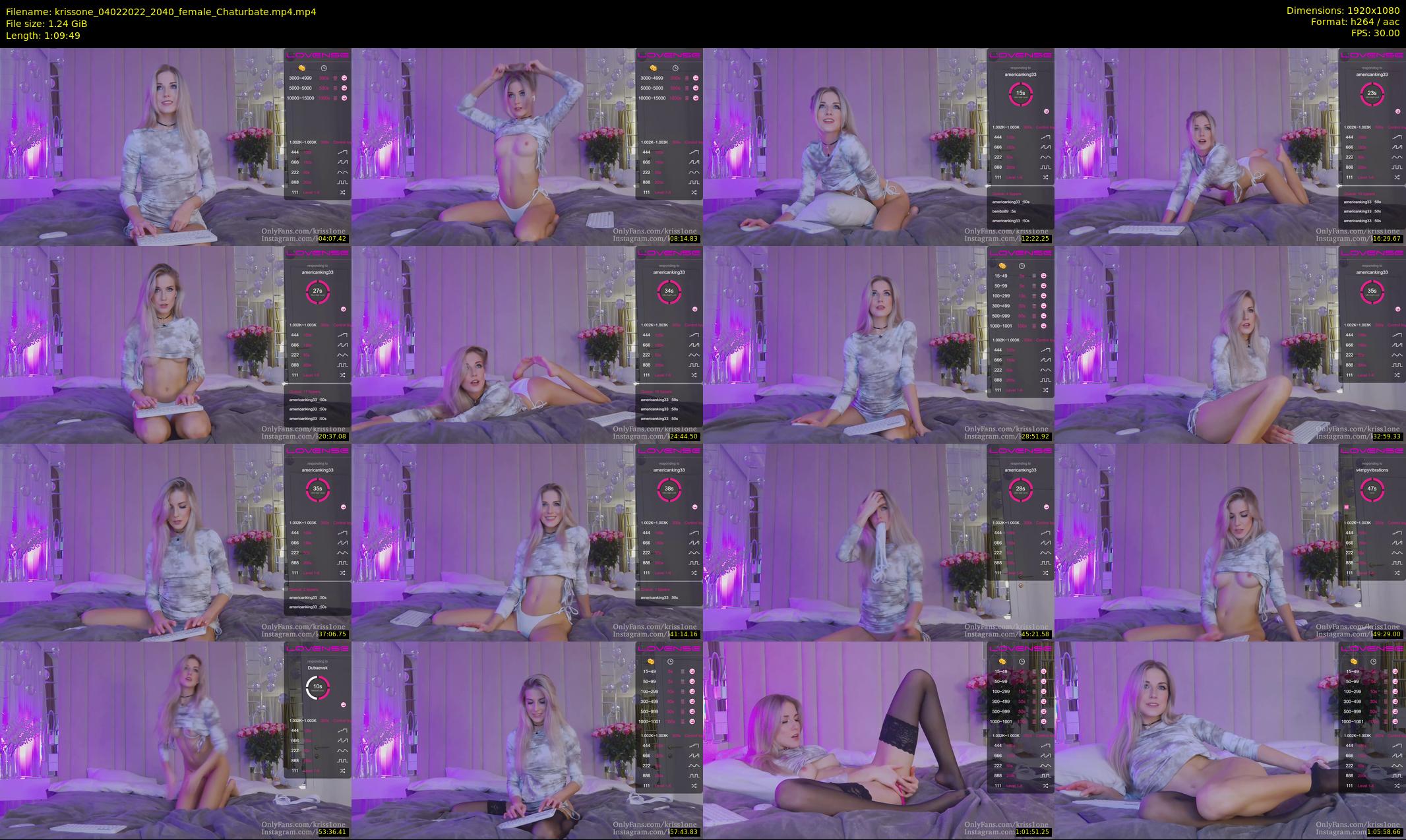 krissone — 70 minute Chaturbate female cam show recording, 1080p, Feb 4, 2022