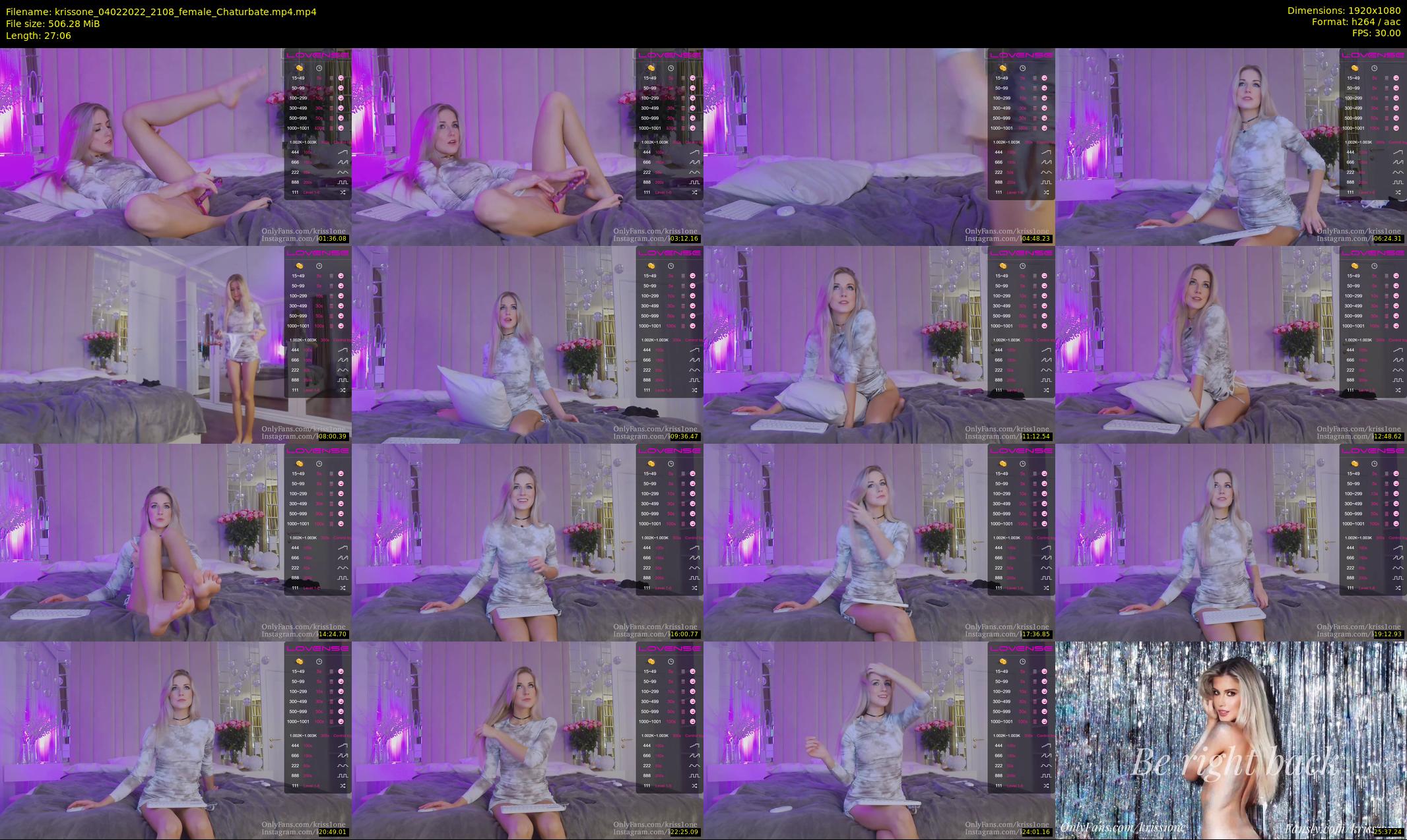 krissone — 28 minute Chaturbate female cam show recording, 1080p, Feb 4, 2022