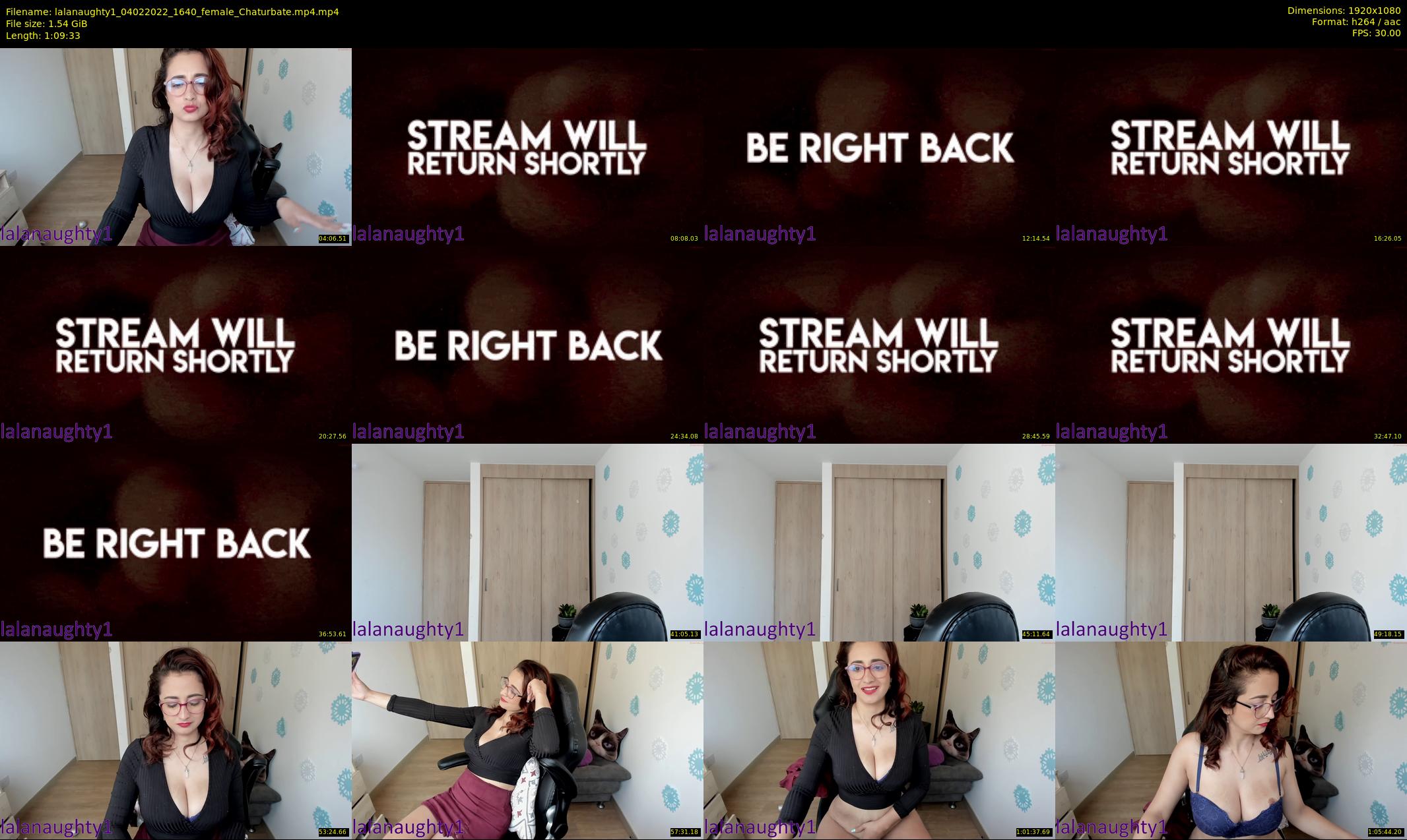 lalanaughty1 — 70 minute Chaturbate female cam show recording, 1080p, Feb 4, 2022