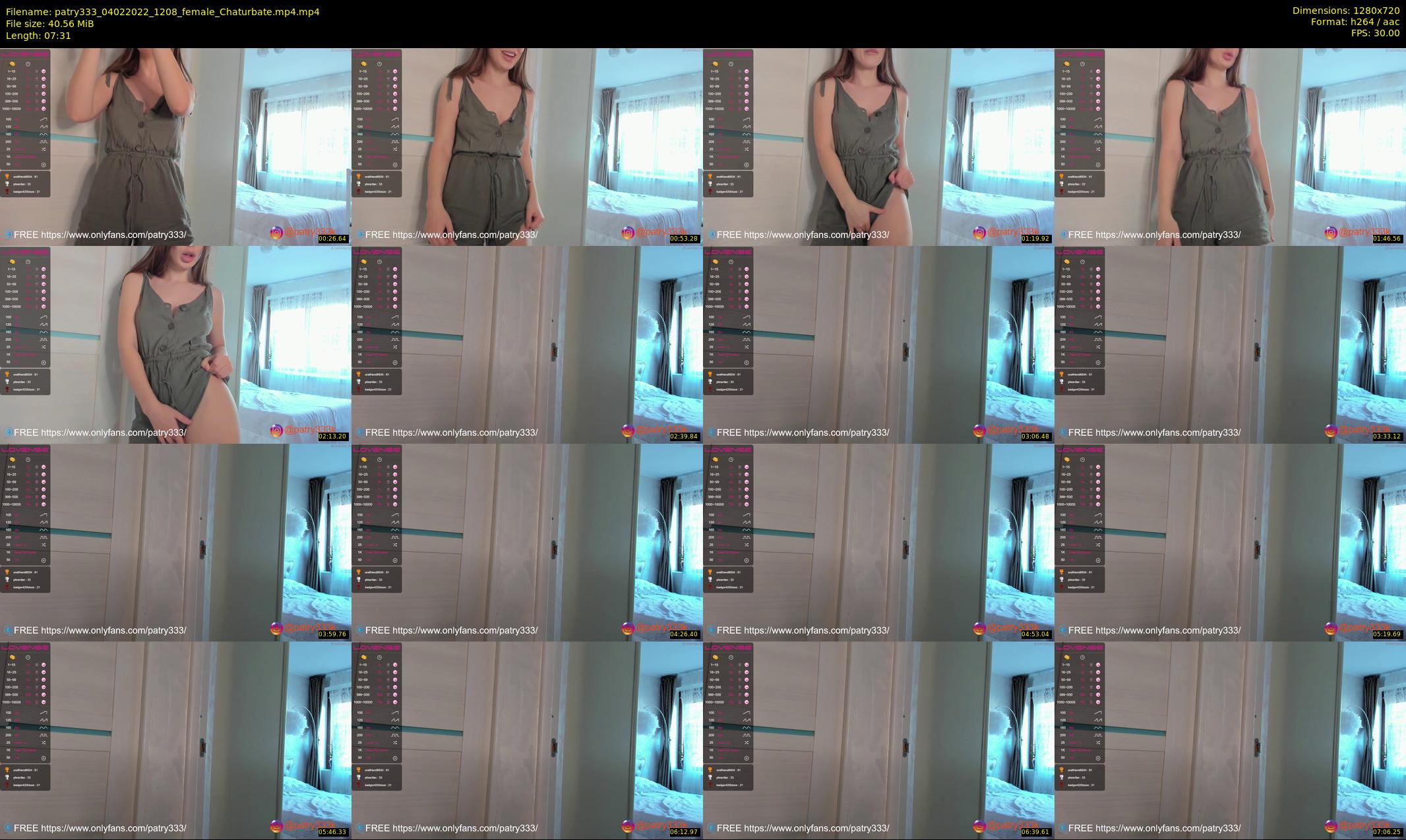 patry333 — 8 minute Chaturbate female cam show recording, 720p, Feb 4, 2022