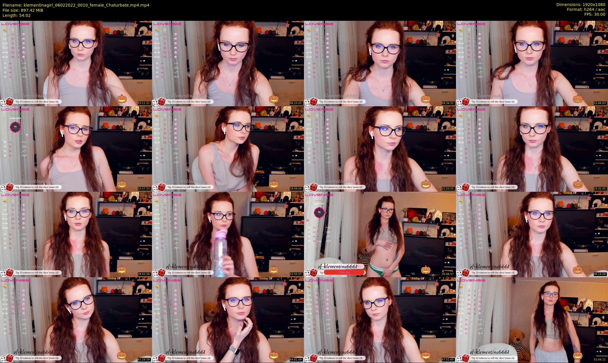 klementinagirl — 55 minute Chaturbate female cam show recording, 1080p, Feb 6, 2022