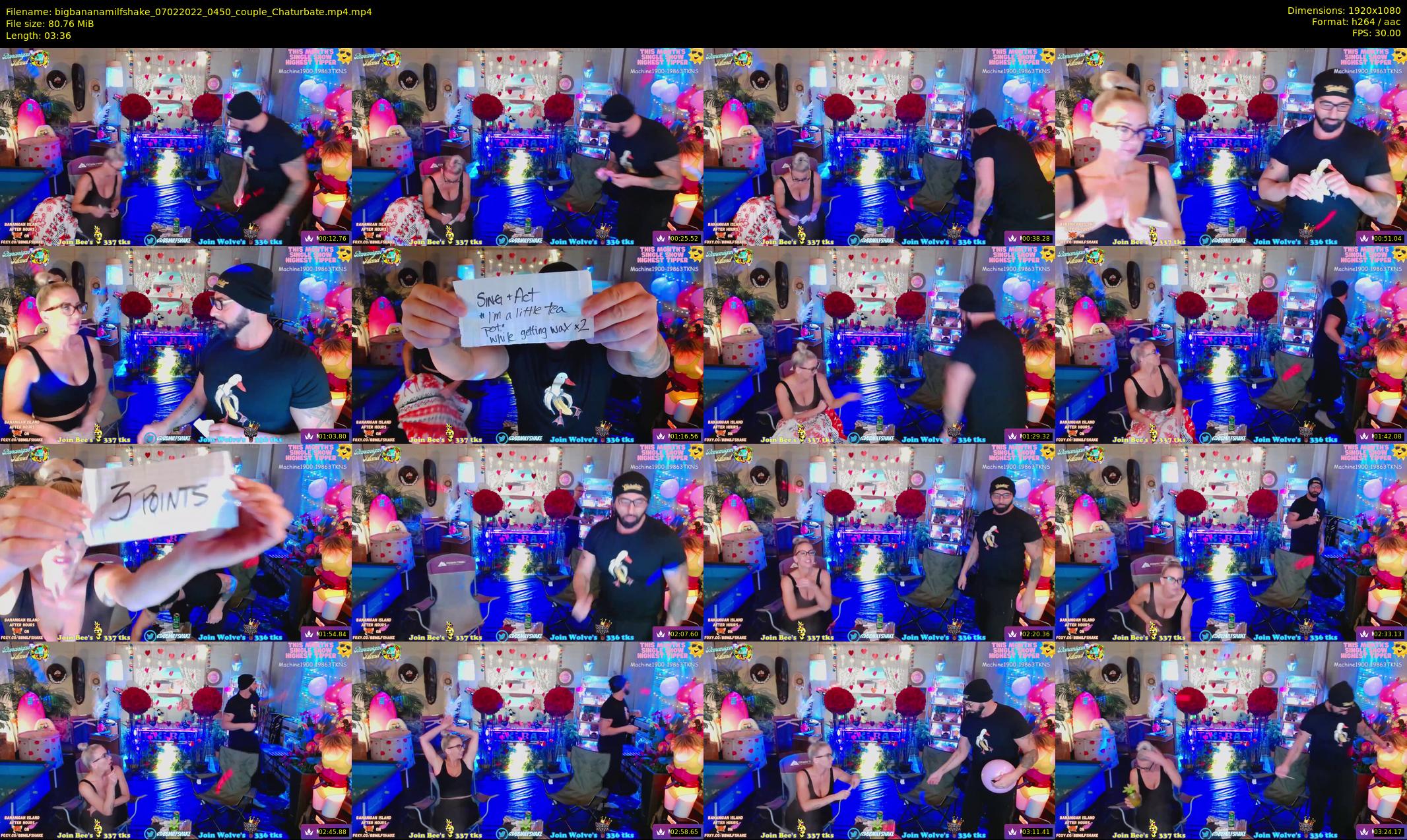 bigbananamilfshake — 4 minute Chaturbate couple cam show recording, 1080p, Feb 7, 2022