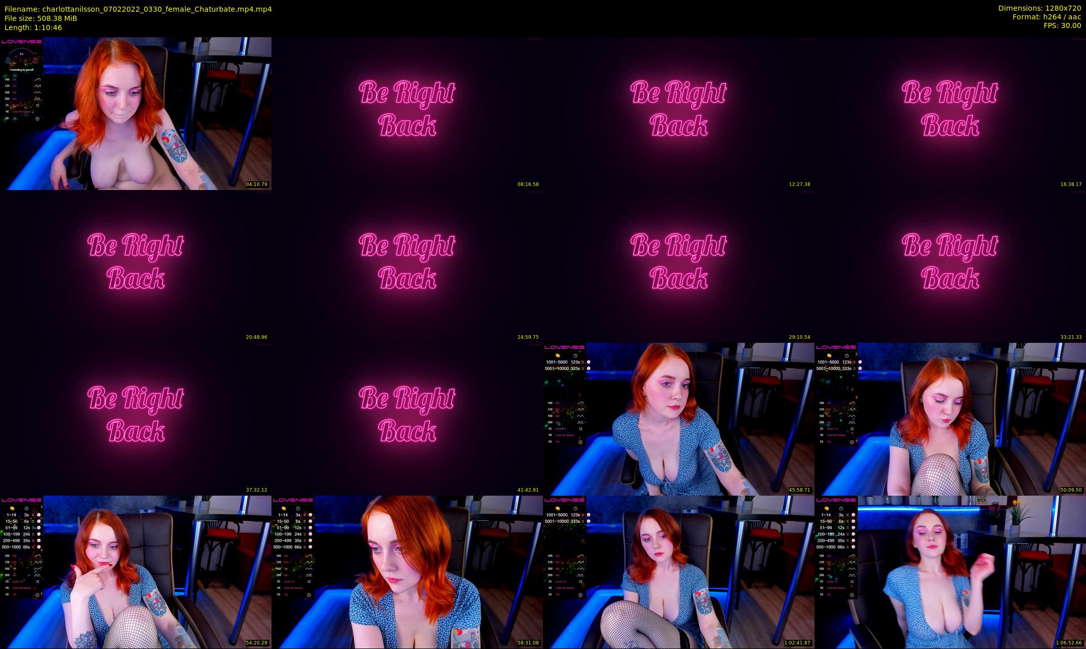 charlottanilsson — 71 minute Chaturbate female cam show recording, 720p, Feb 7, 2022