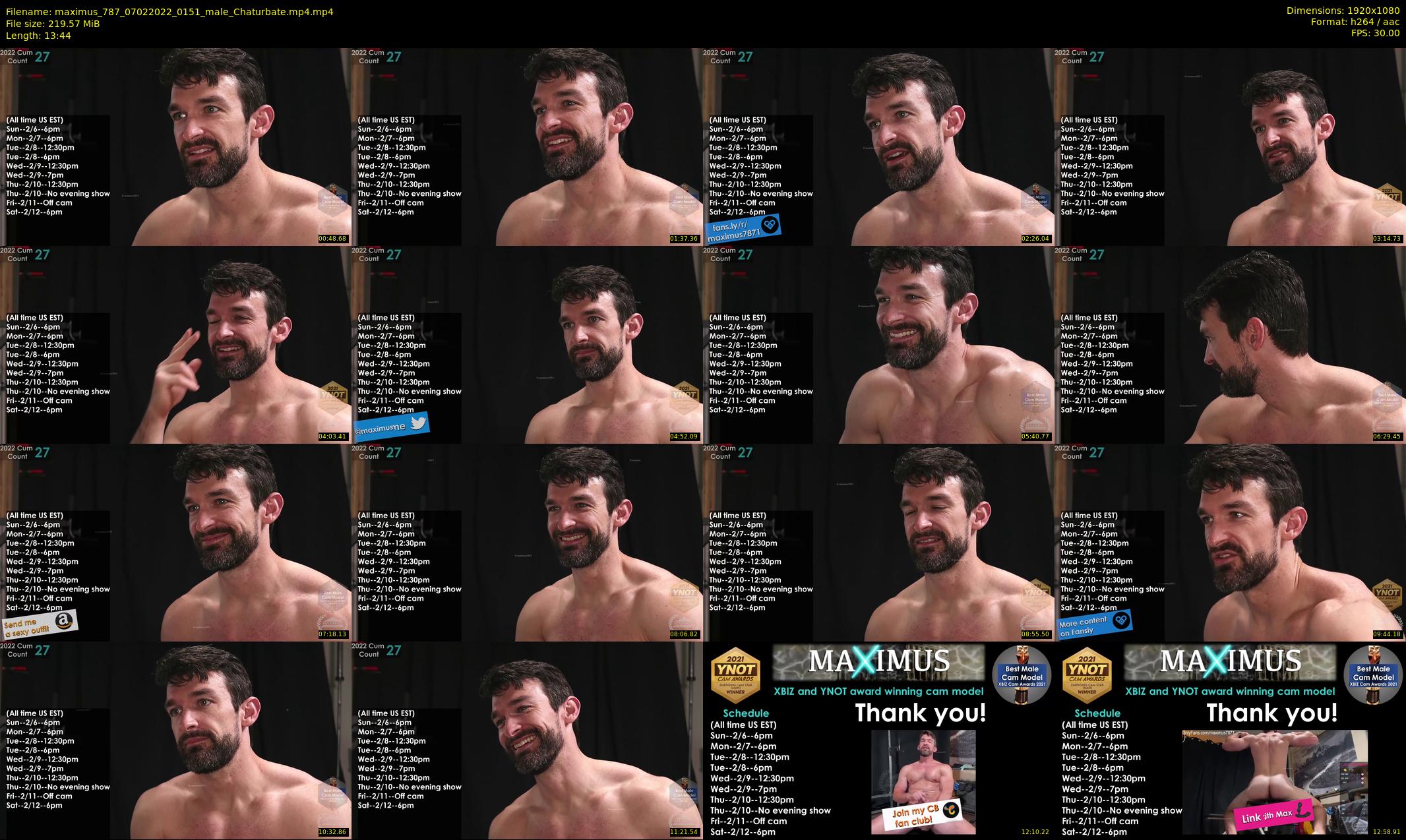 maximus_787 — 14 minute Chaturbate male cam show recording, 1080p, Feb 7, 2022