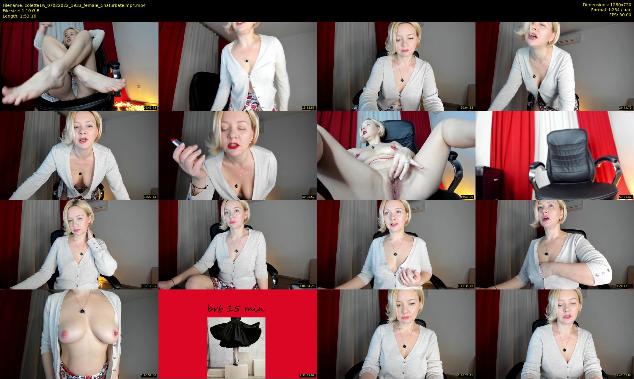 colette1w — 114 minute Chaturbate female cam show recording, 720p, Feb 7, 2022