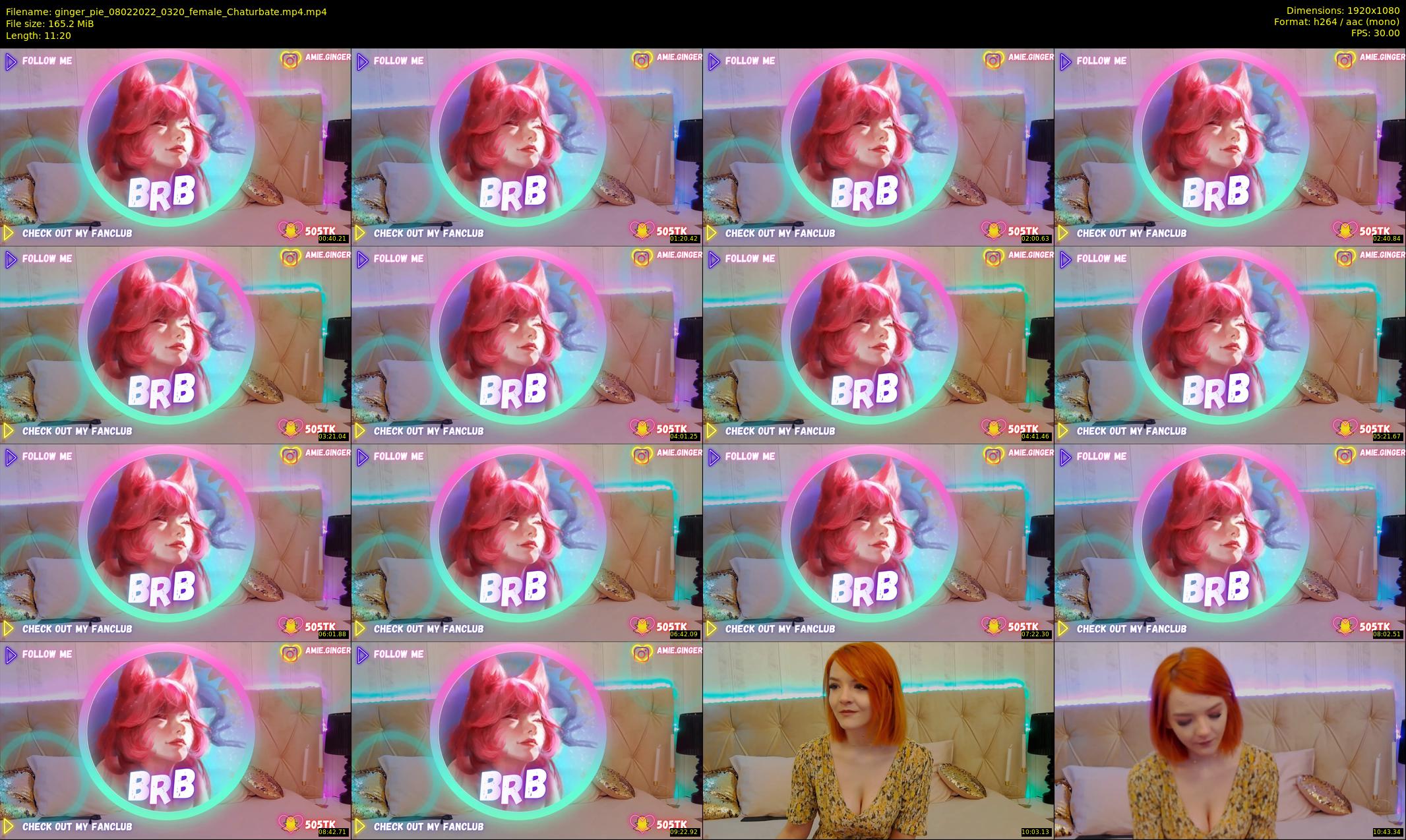 ginger_pie — 12 minute Chaturbate female cam show recording, 1080p, Feb 8, 2022