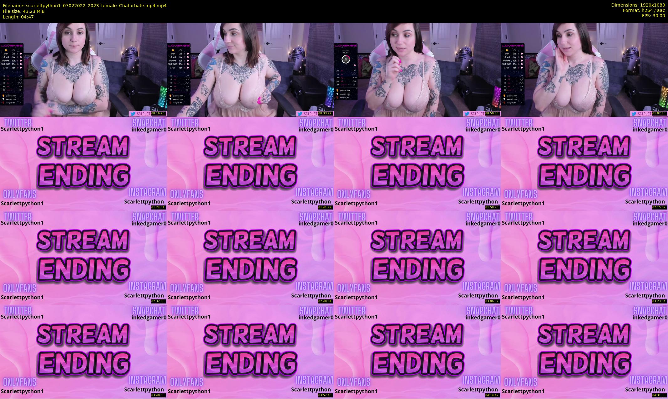 scarlettpython1 — 5 minute Chaturbate female cam show recording, 1080p, Feb 7, 2022