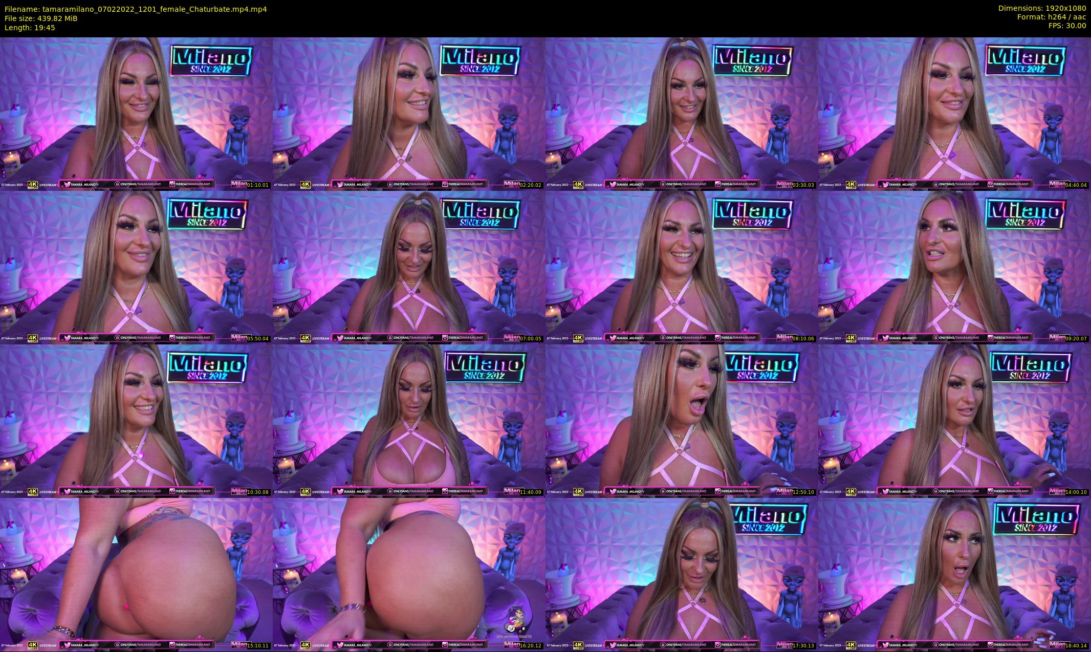 tamaramilano — 20 minute Chaturbate female cam show recording, 1080p, Feb 7, 2022