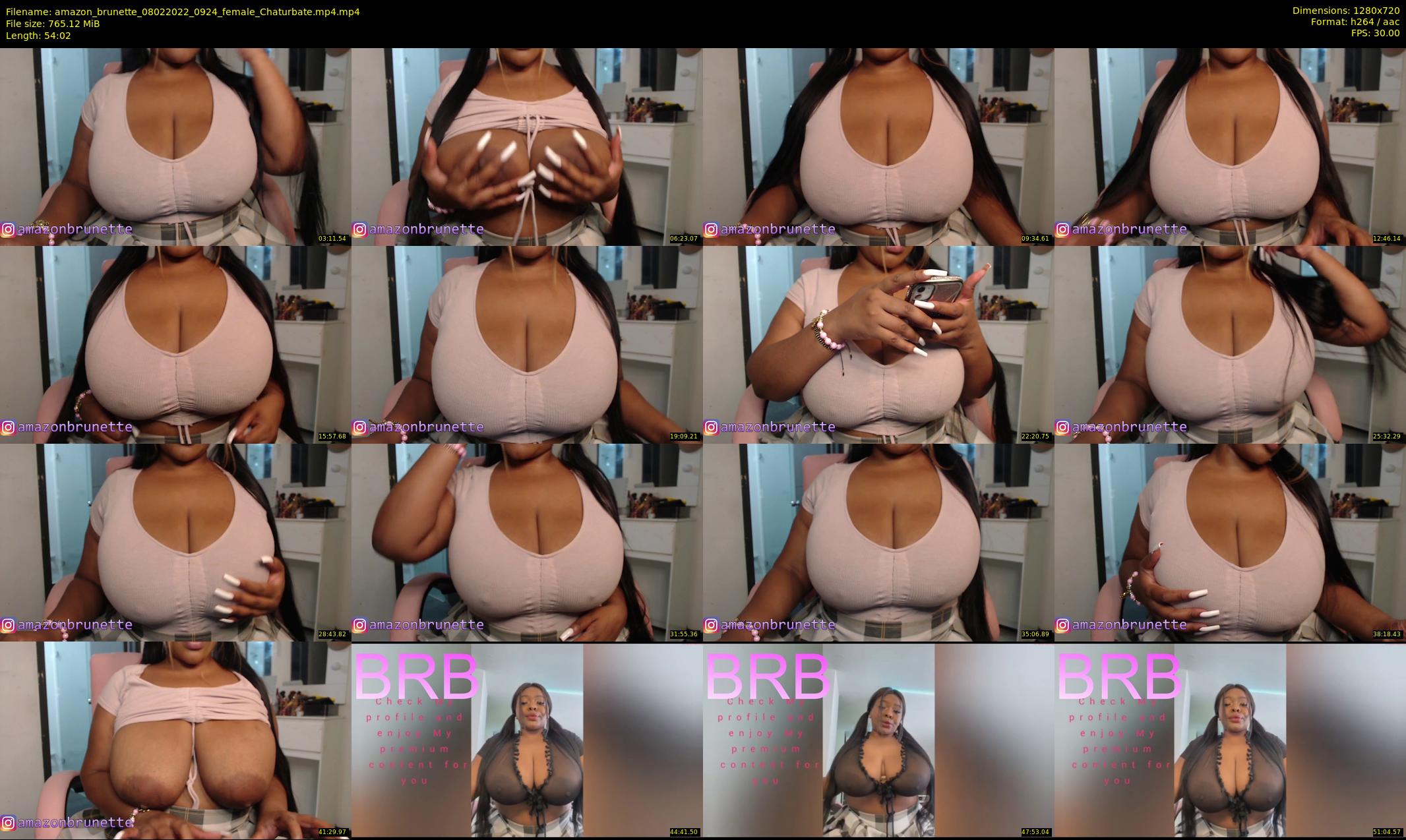 amazon_brunette — 55 minute Chaturbate female cam show recording, 720p, Feb 8, 2022