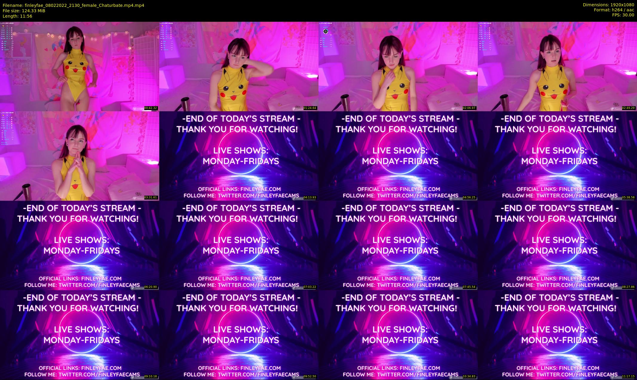 finleyfae — 12 minute Chaturbate female cam show recording, 1080p, Feb 8, 2022