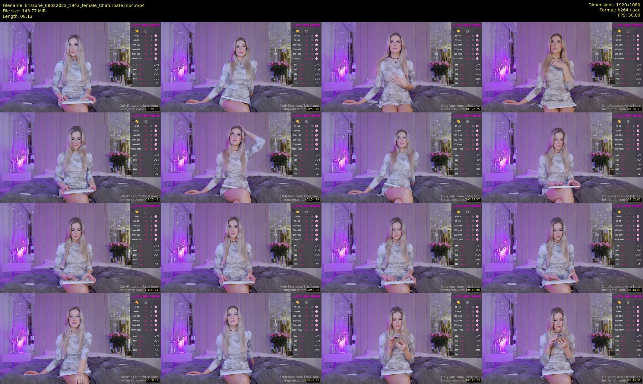 krissone — 9 minute Chaturbate female cam show recording, 1080p, Feb 8, 2022