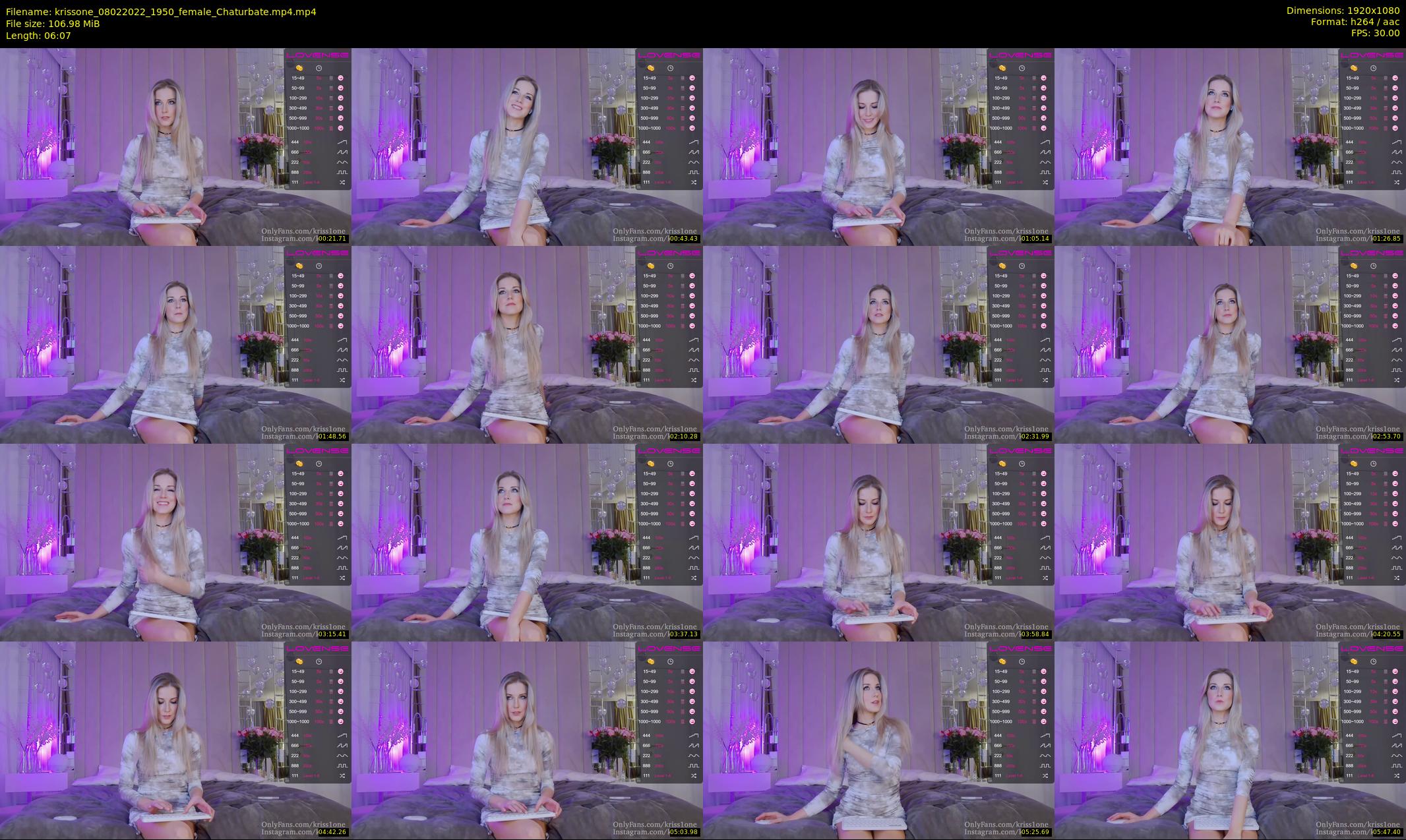 krissone — 7 minute Chaturbate female cam show recording, 1080p, Feb 8, 2022