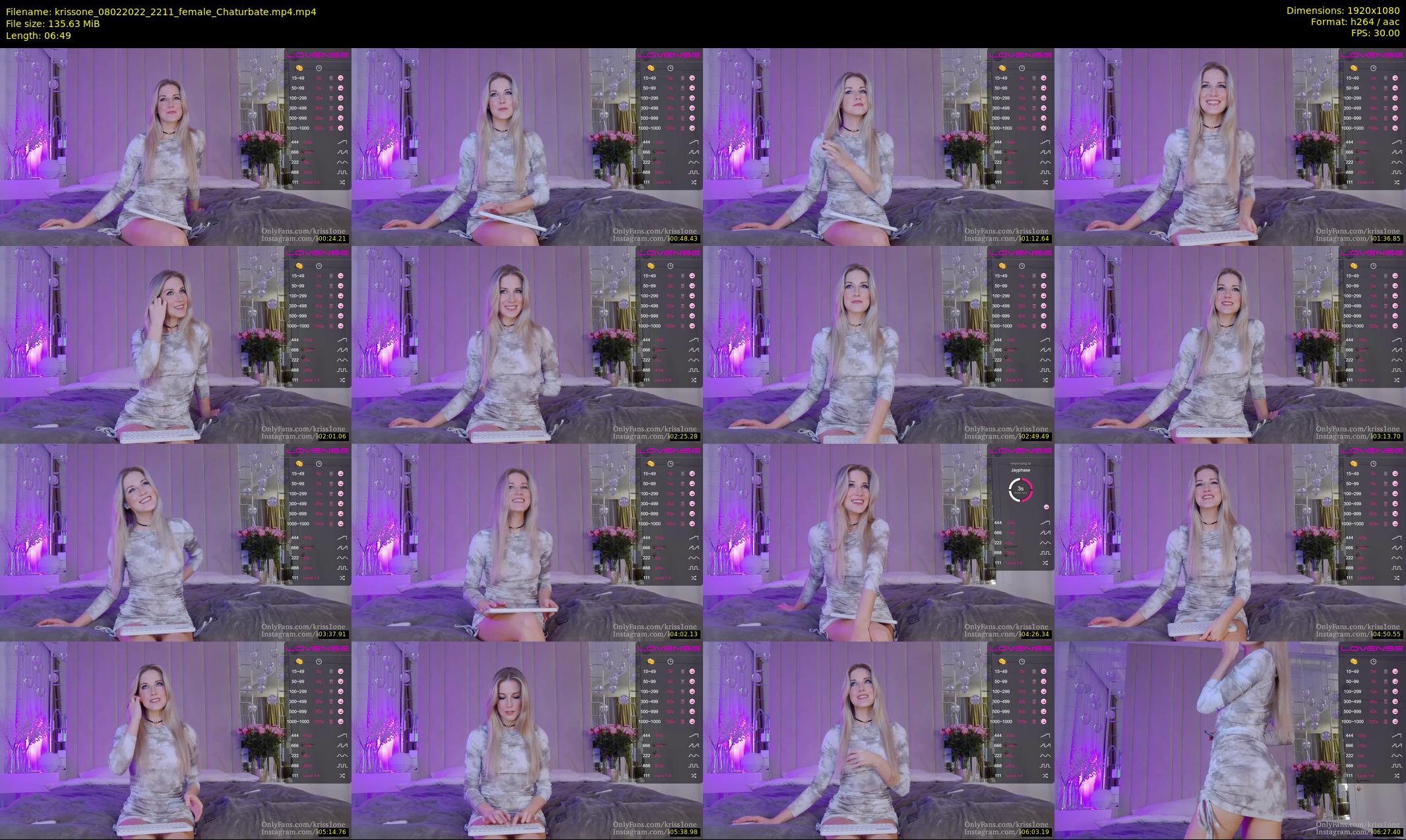 krissone — 7 minute Chaturbate female cam show recording, 1080p, Feb 8, 2022