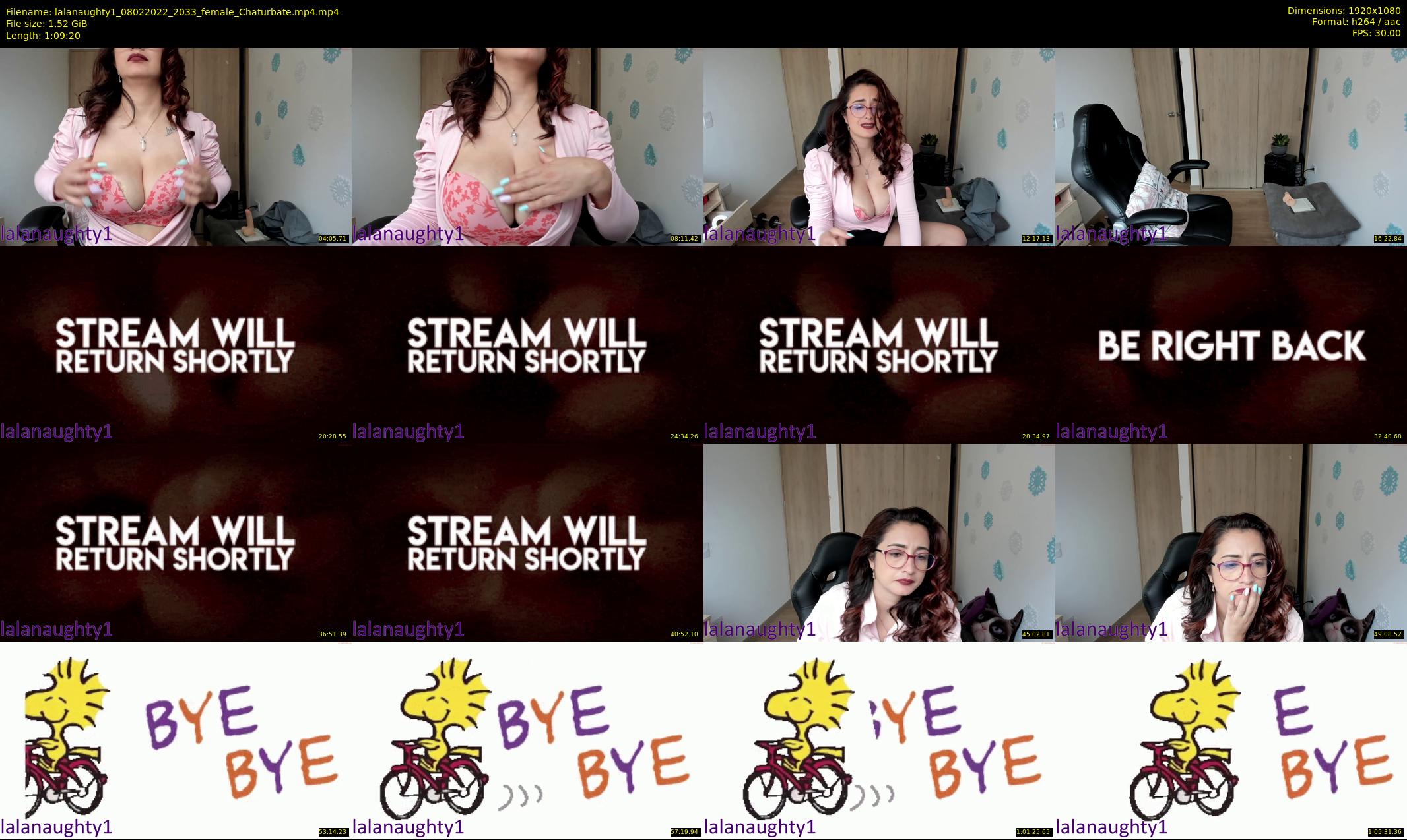 lalanaughty1 — 70 minute Chaturbate female cam show recording, 1080p, Feb 8, 2022