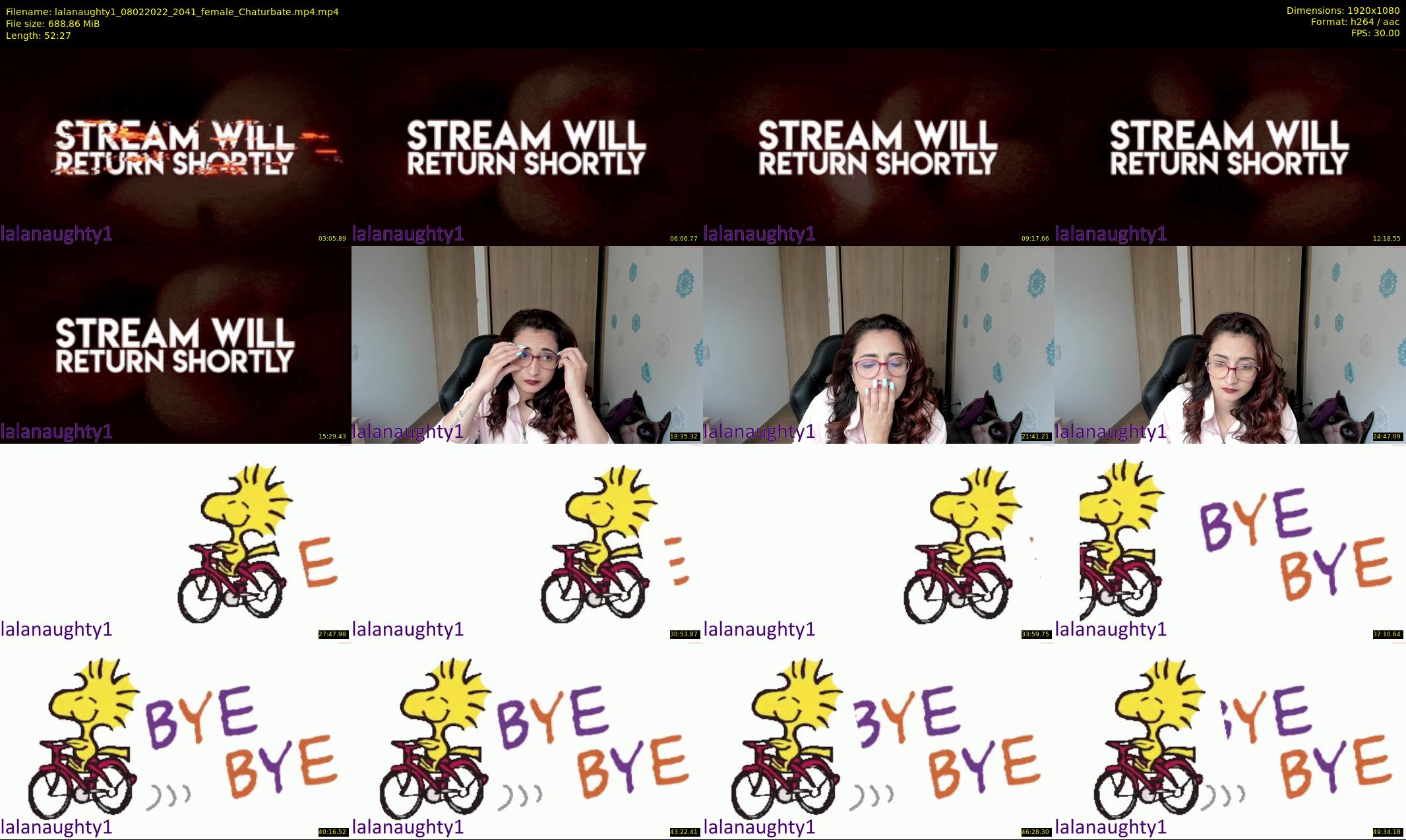 lalanaughty1 — 53 minute Chaturbate female cam show recording, 1080p, Feb 8, 2022