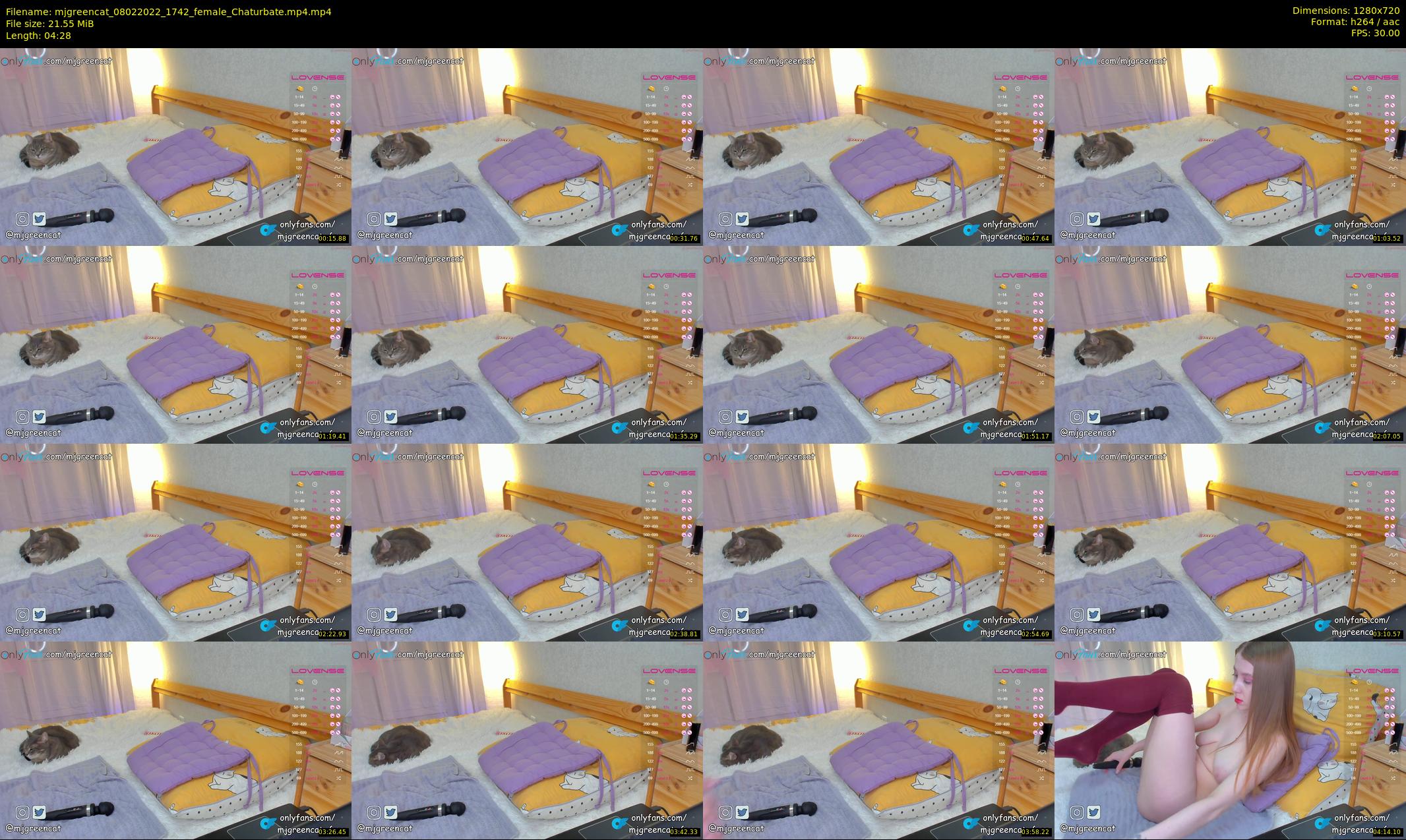 mjgreencat — 5 minute Chaturbate female cam show recording, 720p, Feb 8, 2022