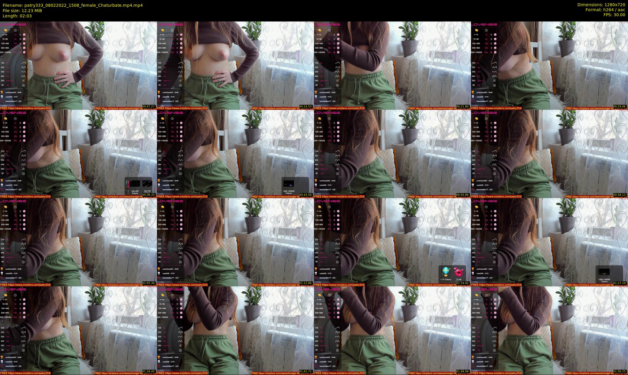 patry333 — 3 minute Chaturbate female cam show recording, 720p, Feb 8, 2022