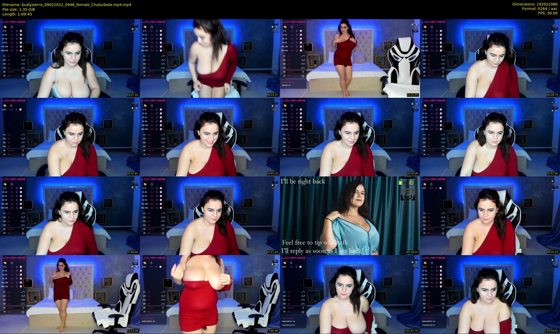 bustysierra — 70 minute Chaturbate female cam show recording, 1080p, Feb 9, 2022