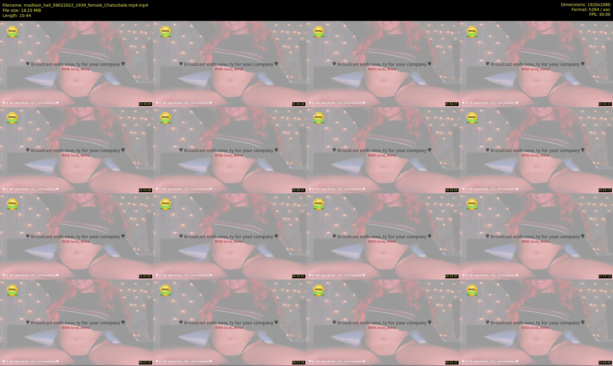 madison_hall — 11 minute Chaturbate female cam show recording, 1080p, Feb 9, 2022