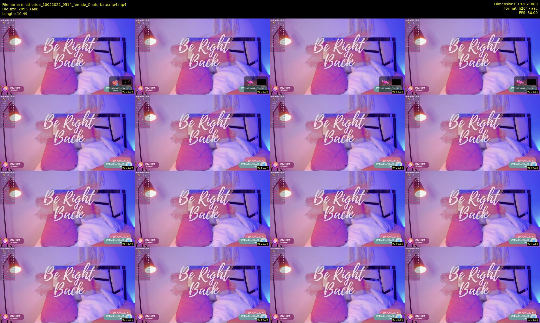 missflorida — 11 minute Chaturbate female cam show recording, 1080p, Feb 10, 2022
