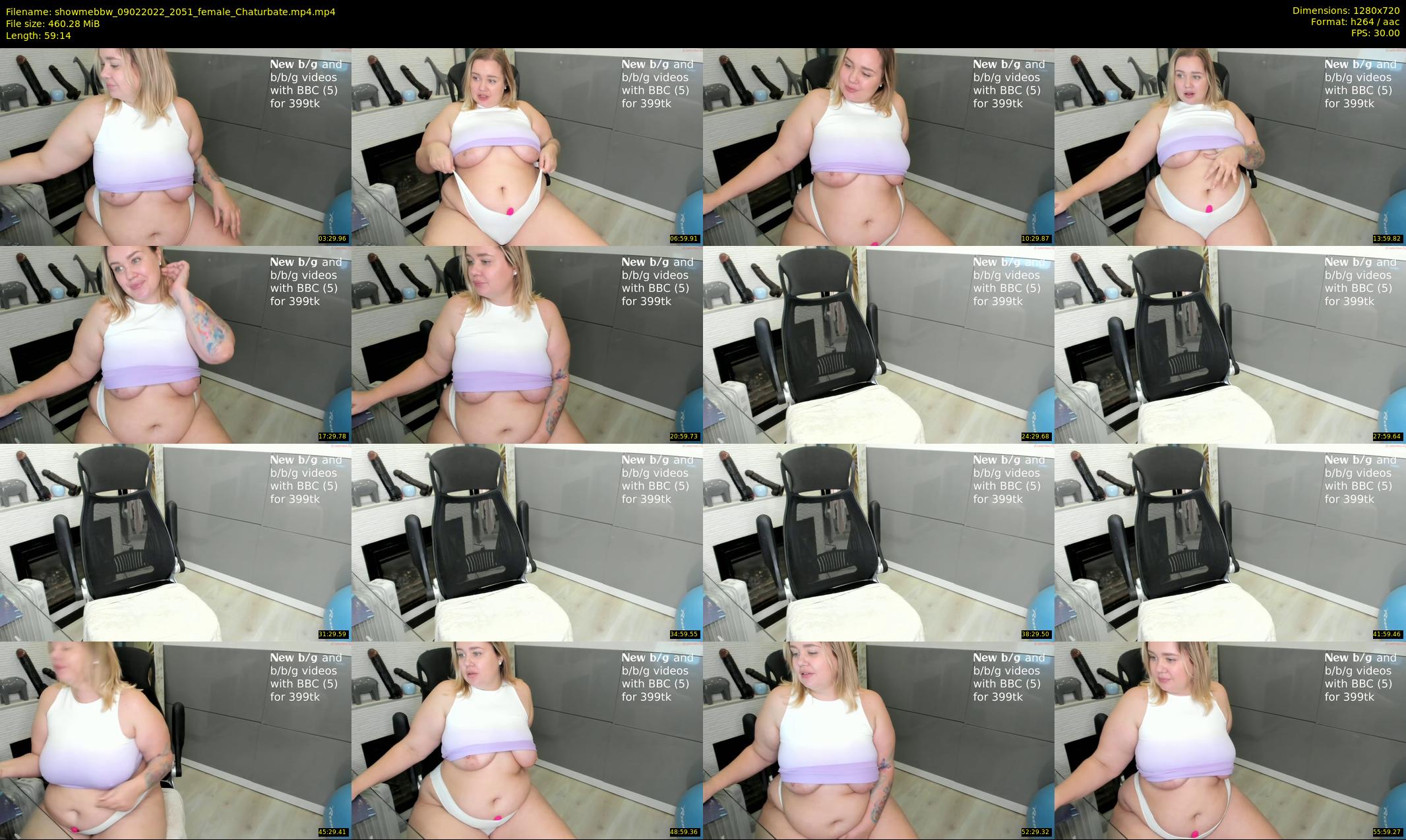 showmebbw — 60 minute Chaturbate female cam show recording, 720p, Feb 9, 2022
