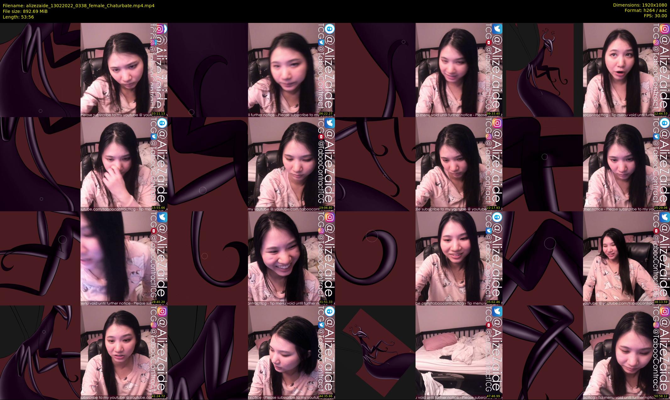 alizezaide — 54 minute Chaturbate female cam show recording, 1080p, Feb 13, 2022
