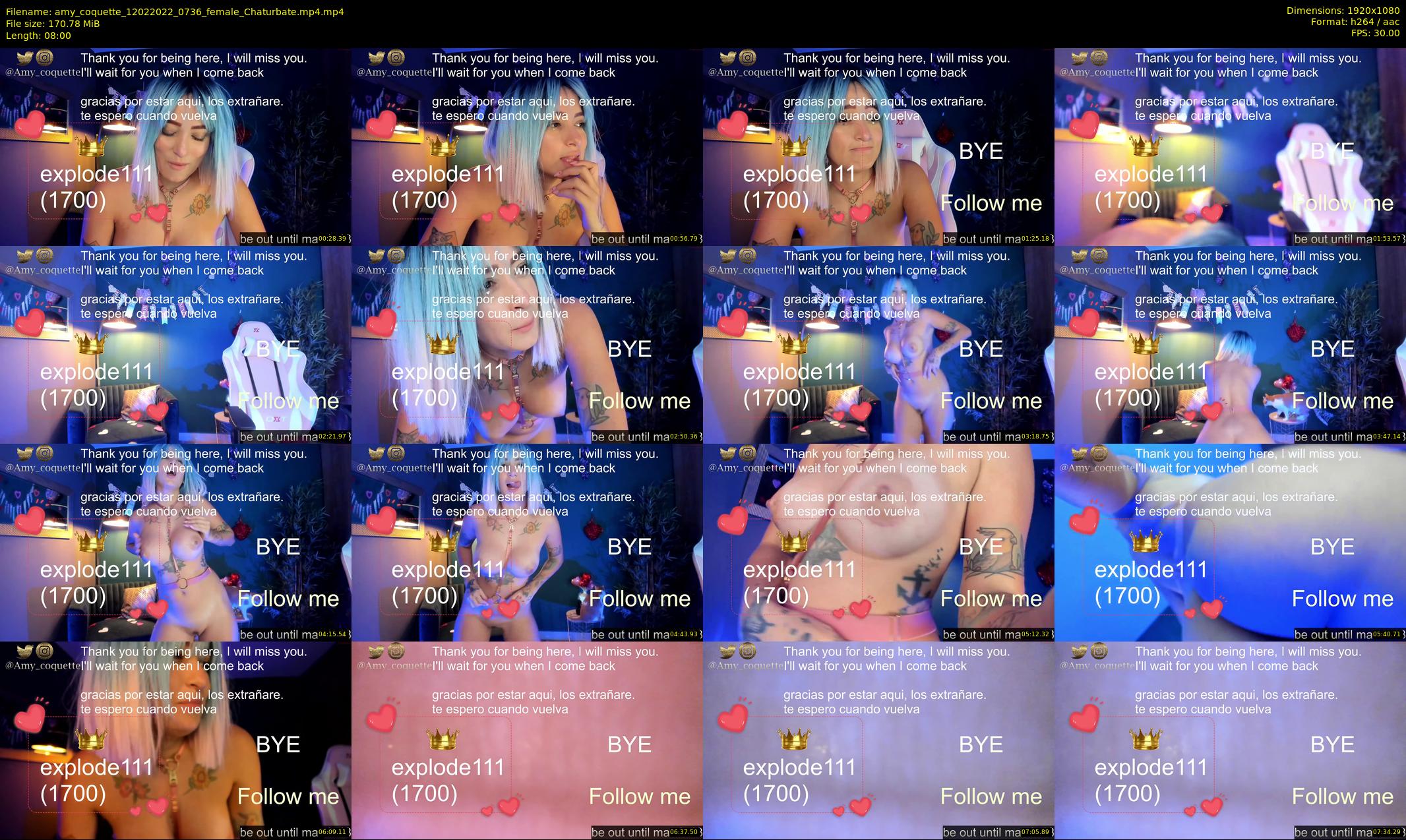 amy_coquette — 8 minute Chaturbate female cam show recording, 1080p, Feb 12, 2022
