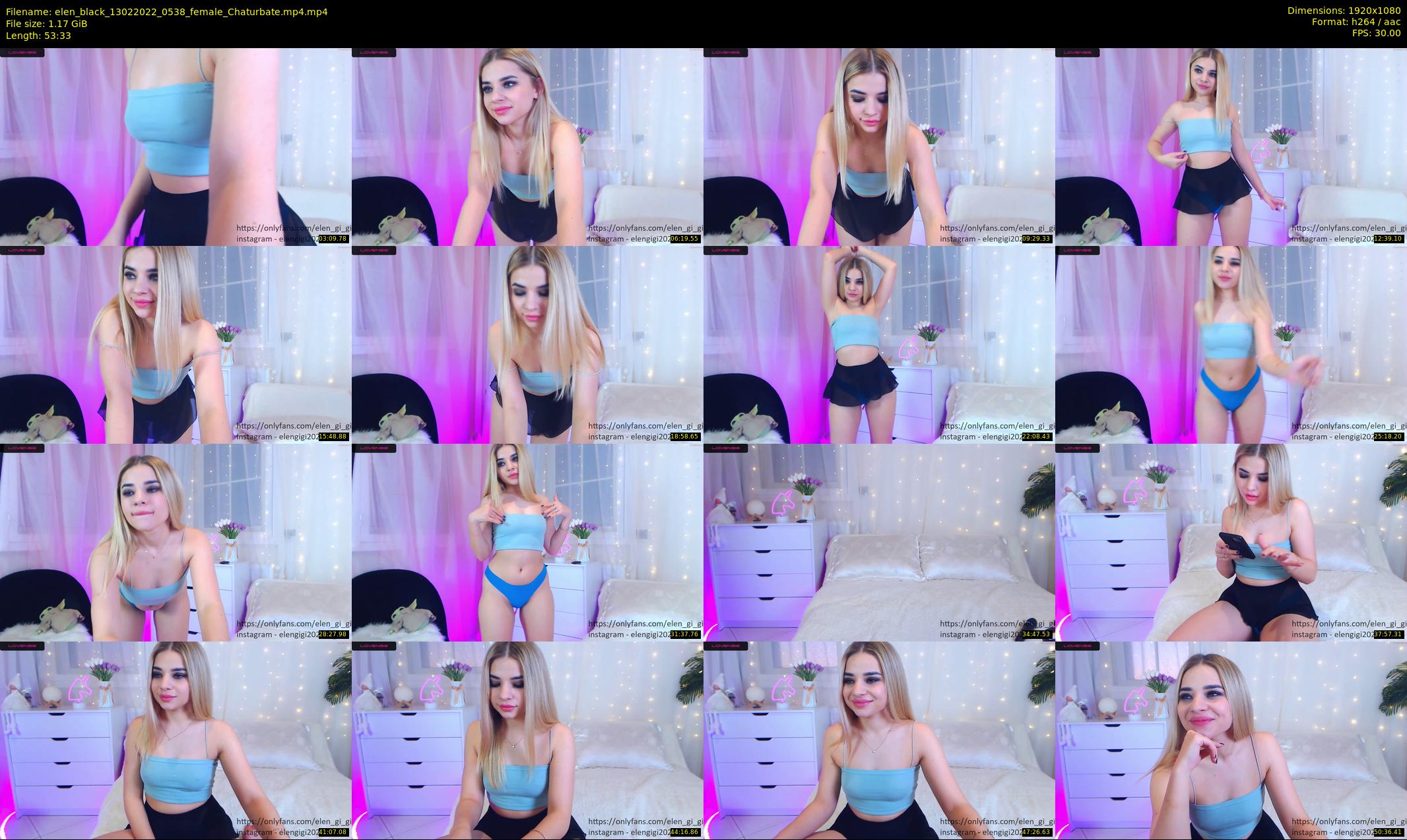 elen_black — 54 minute Chaturbate female cam show recording, 1080p, Feb 13, 2022