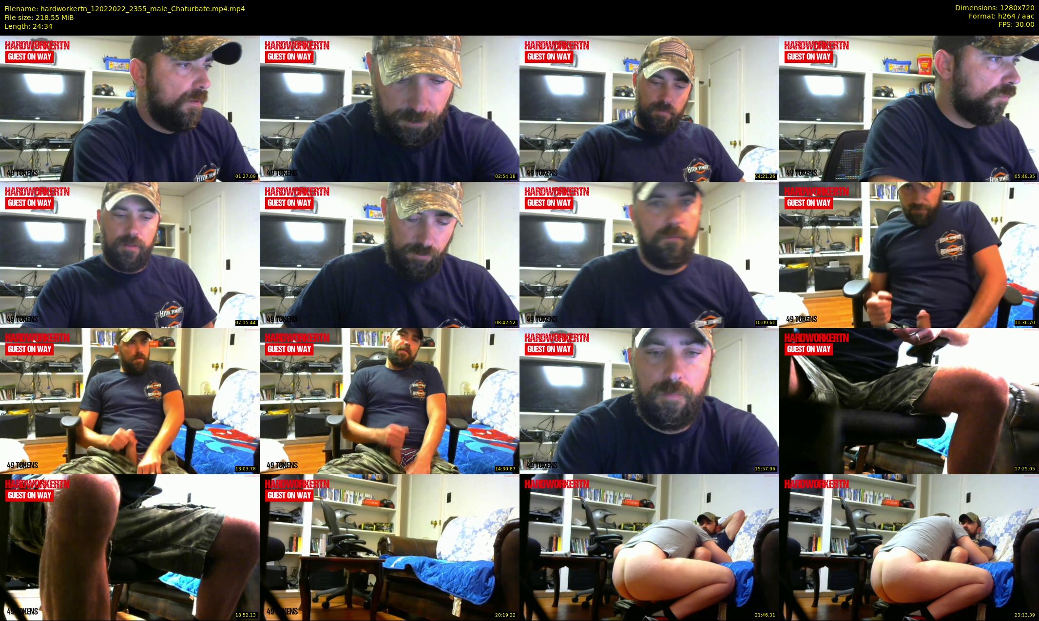 hardworkertn — 25 minute Chaturbate male cam show recording, 720p, Feb 12, 2022
