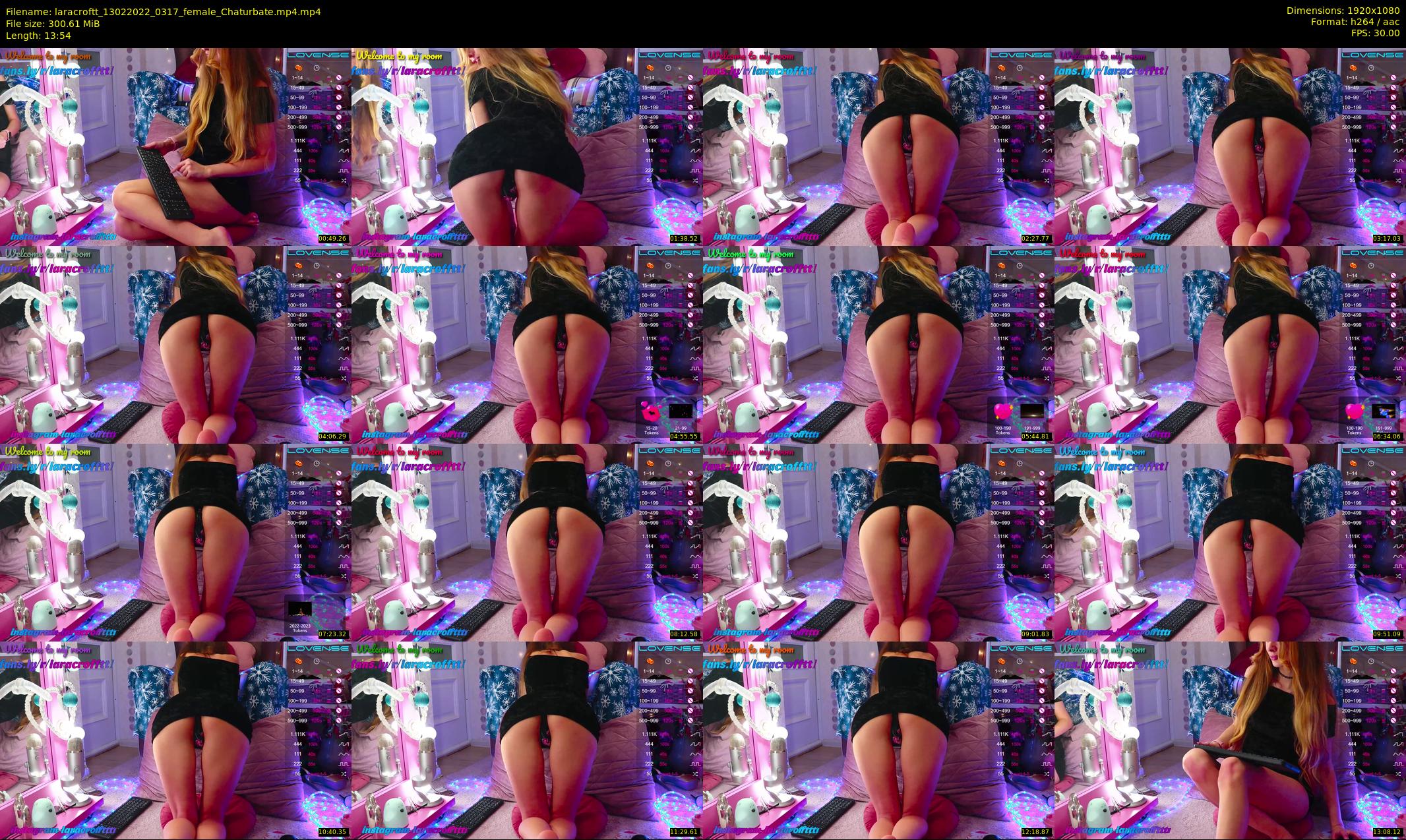 laracroftt — 14 minute Chaturbate female cam show recording, 1080p, Feb 13, 2022