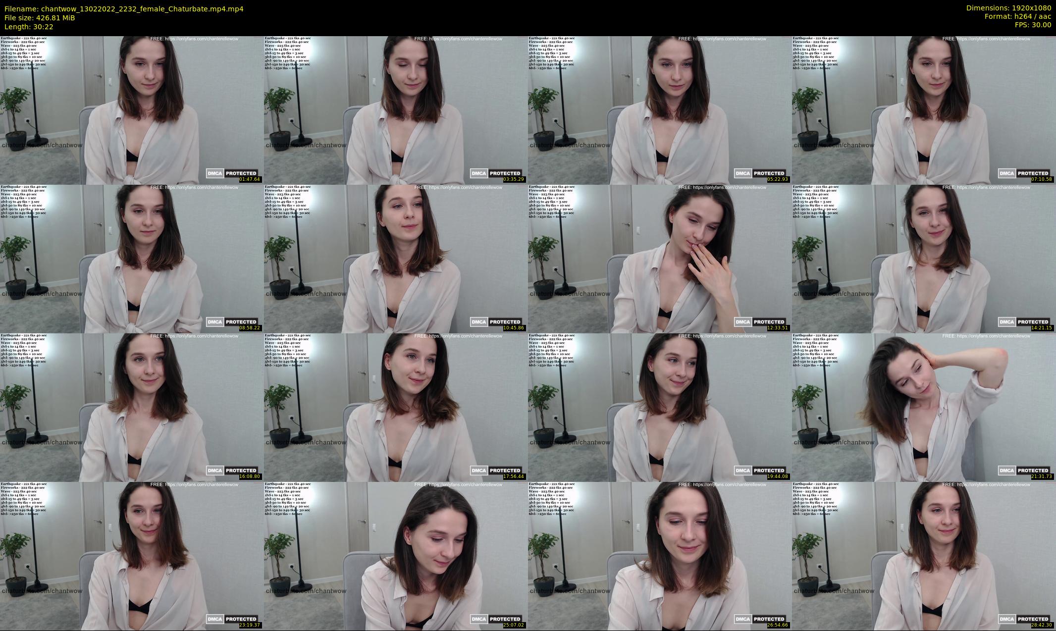 chantwow — 31 minute Chaturbate female cam show recording, 1080p, Feb 13, 2022