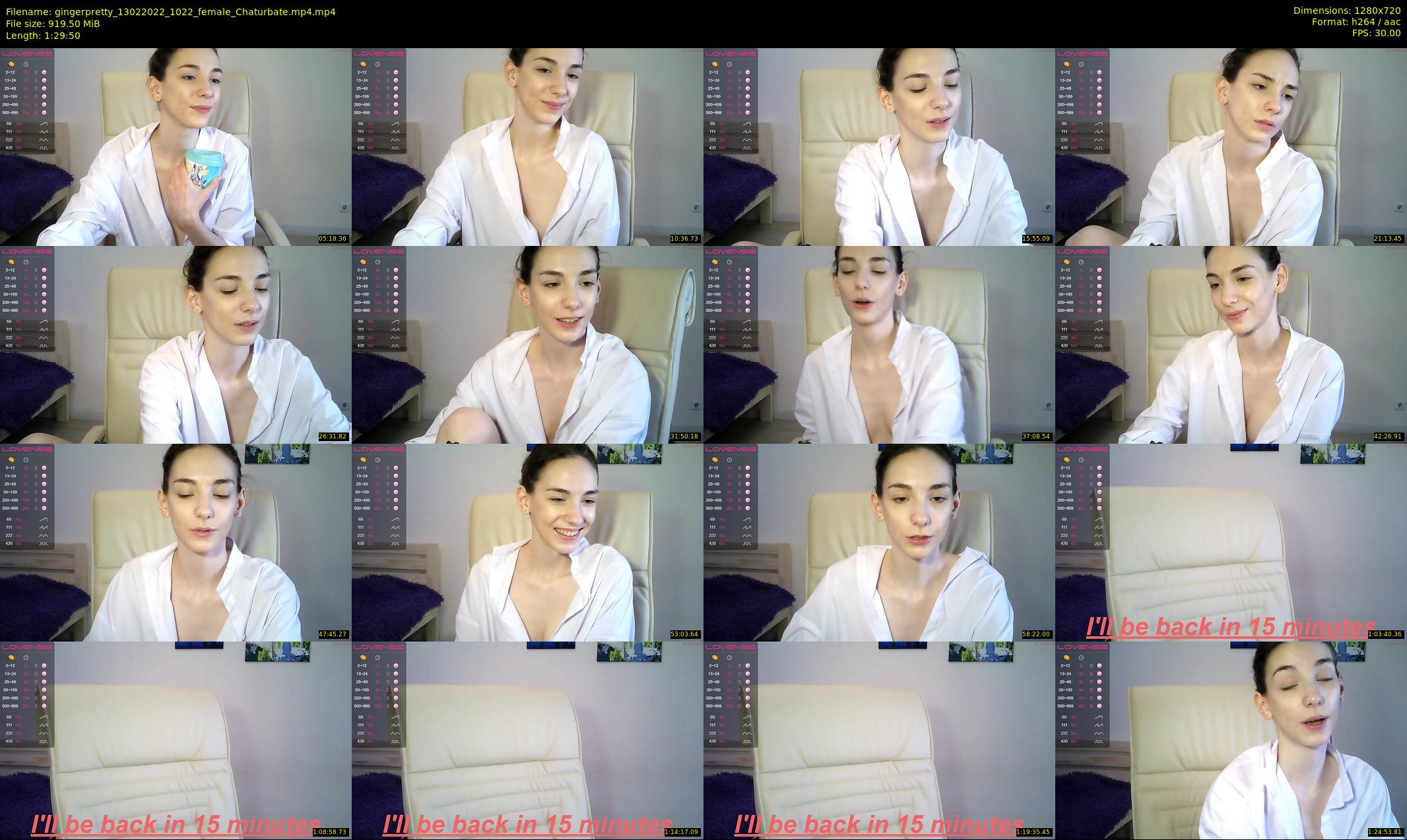 gingerpretty — 90 minute Chaturbate female cam show recording, 720p, Feb 13, 2022