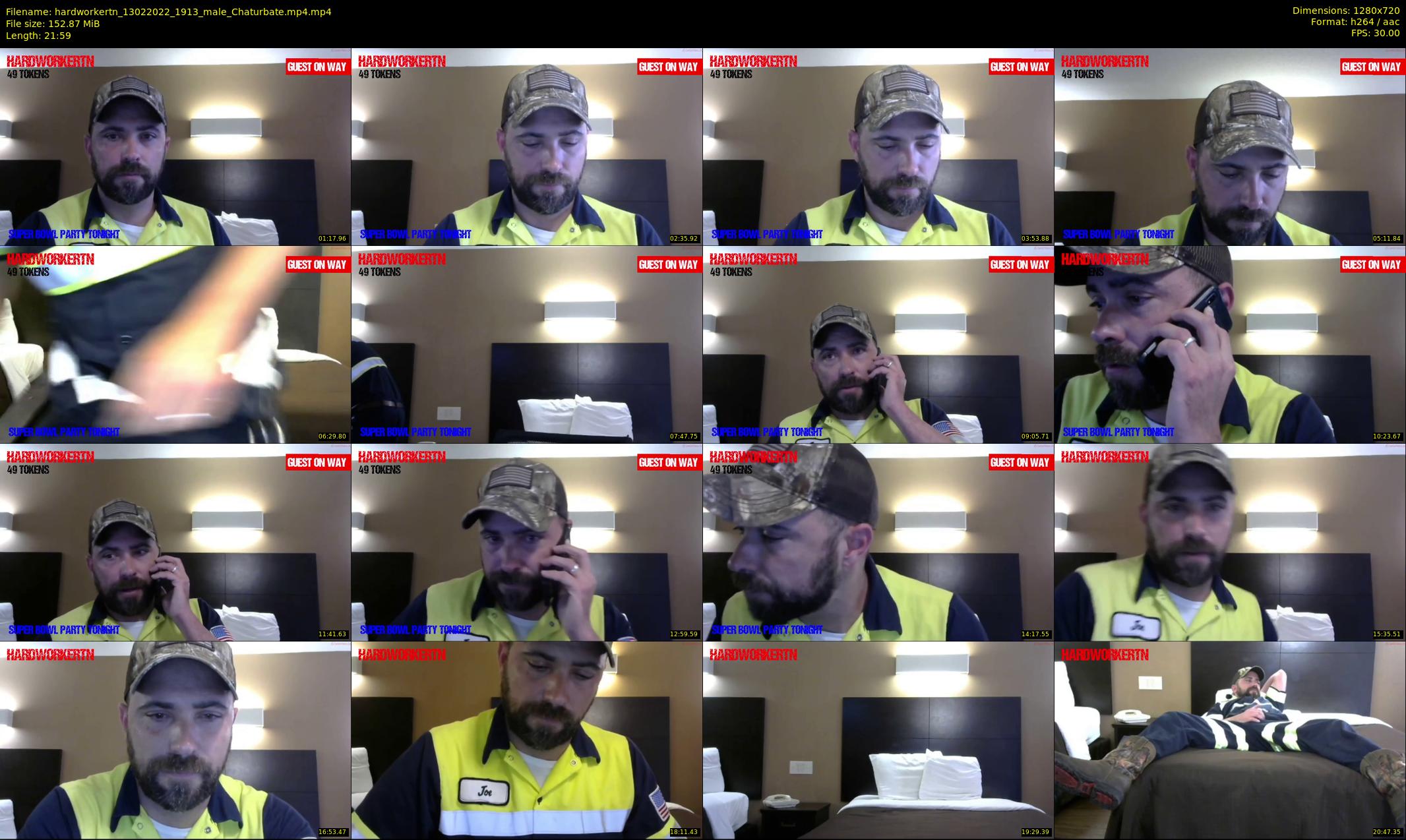 hardworkertn — 22 minute Chaturbate male cam show recording, 720p, Feb 13, 2022