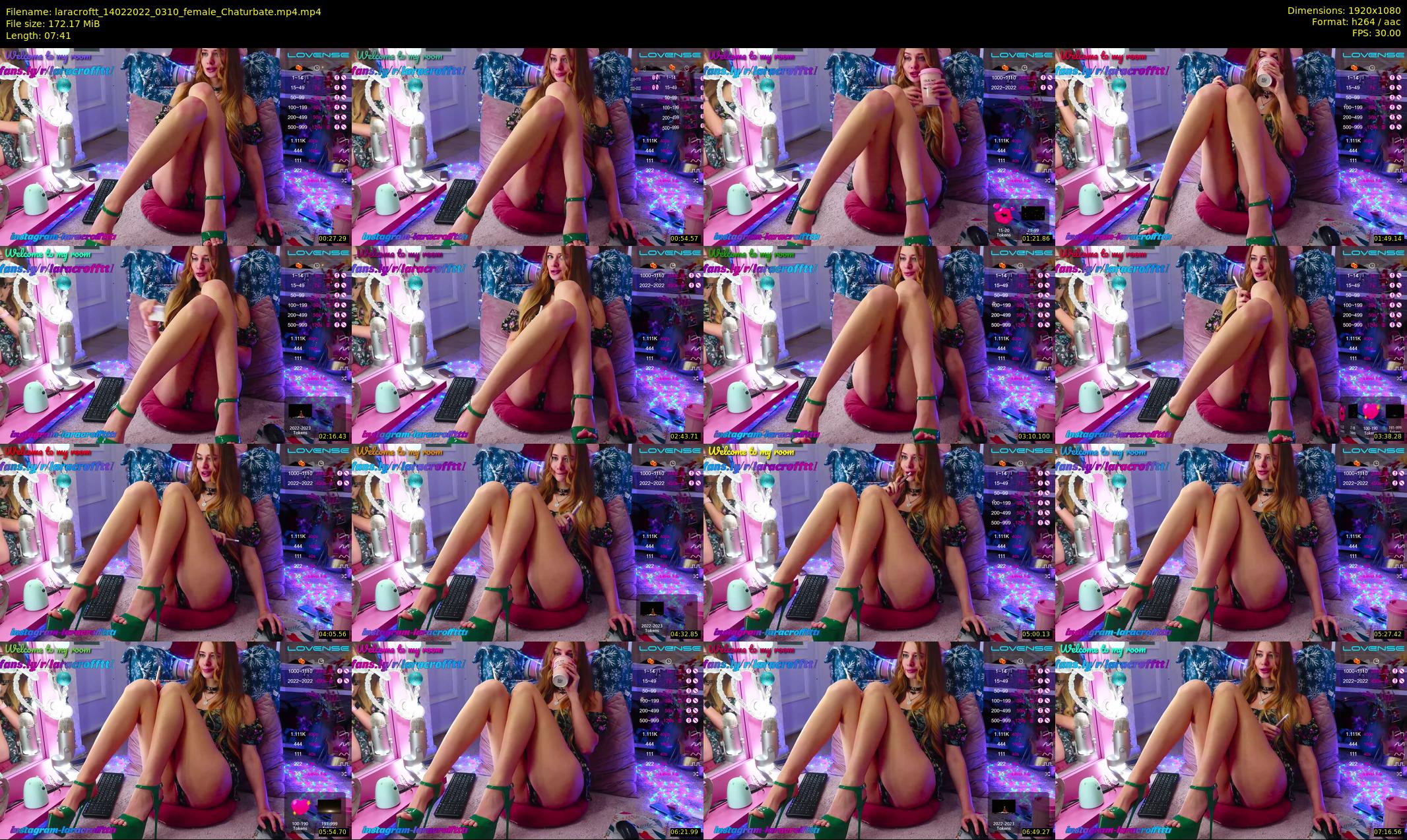 laracroftt — 8 minute Chaturbate female cam show recording, 1080p, Feb 14, 2022
