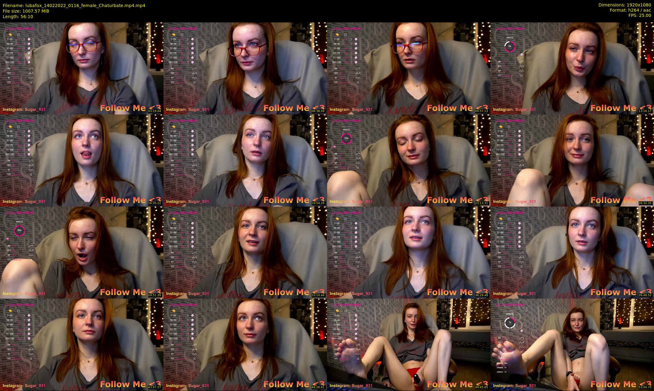 lubafox — 57 minute Chaturbate female cam show recording, 1080p, Feb 14, 2022