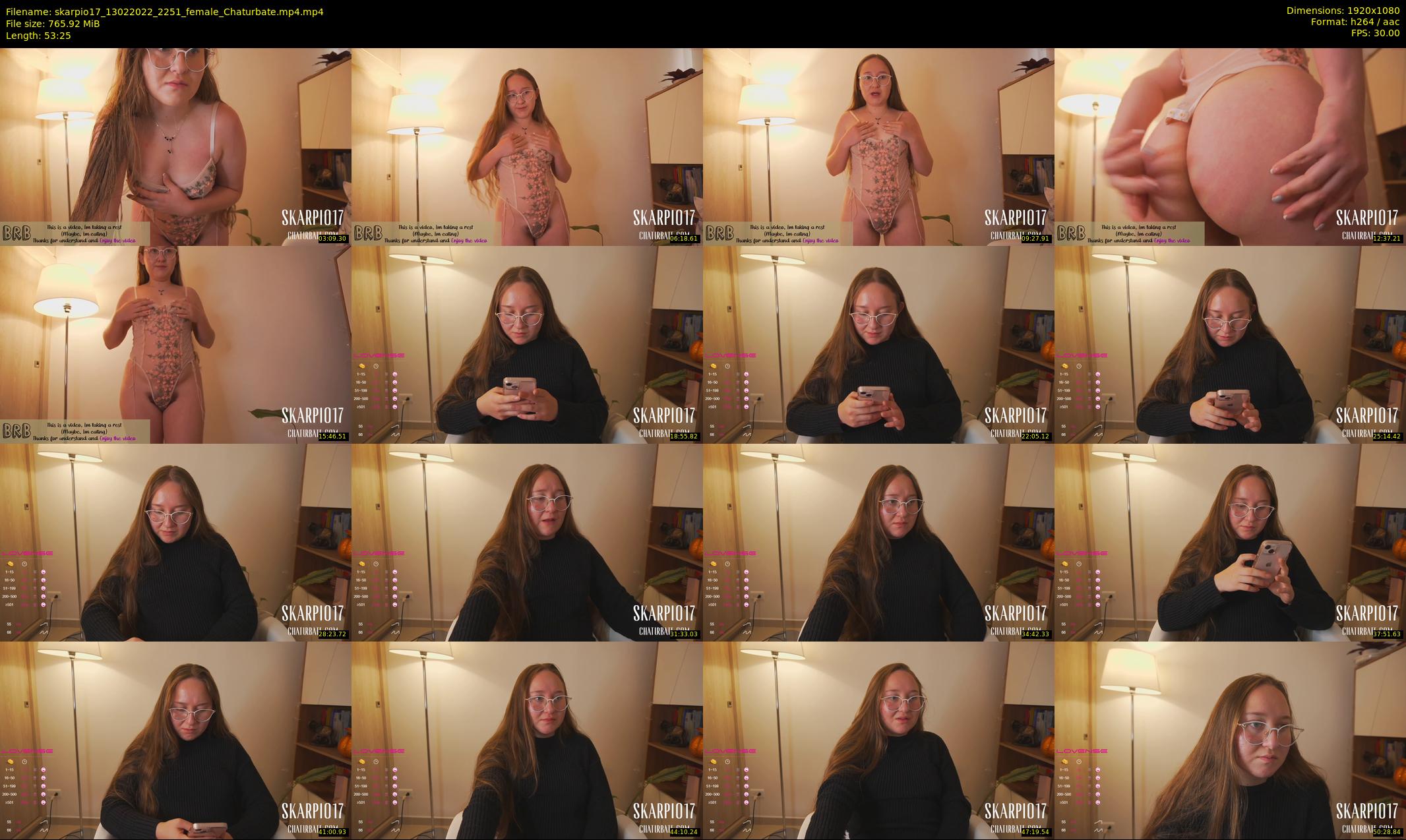 skarpio17 — 54 minute Chaturbate female cam show recording, 1080p, Feb 13, 2022